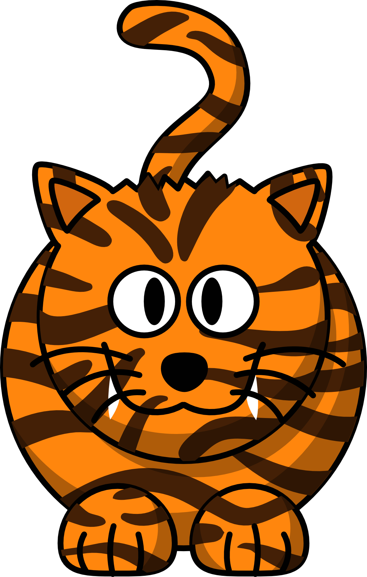 Drawing of a striped orange tiger free image download