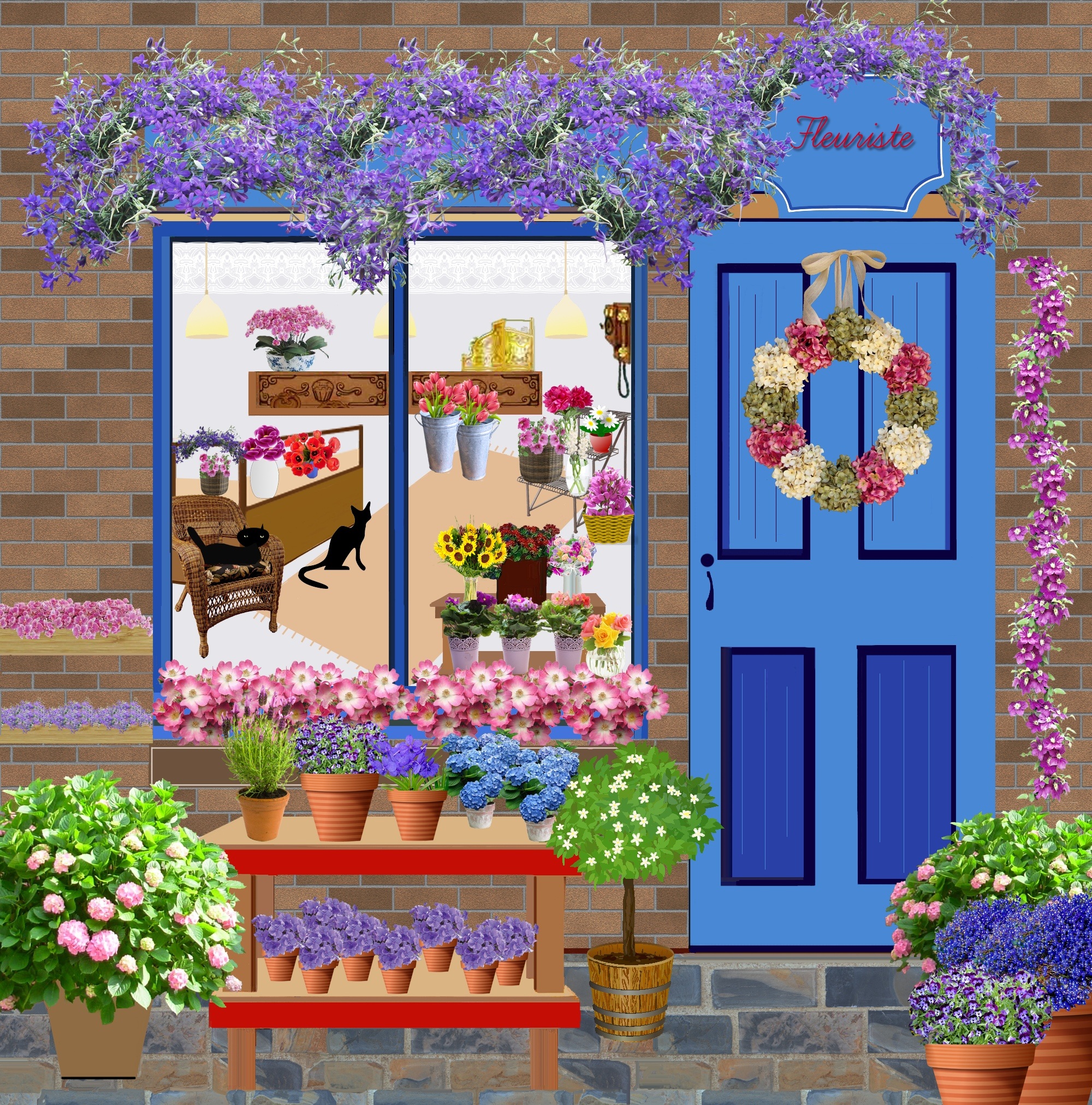 Graphic image of a florist shop free image download