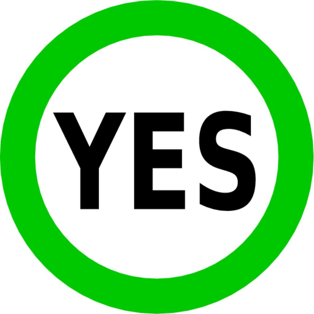 Green yes sign clipart free image download