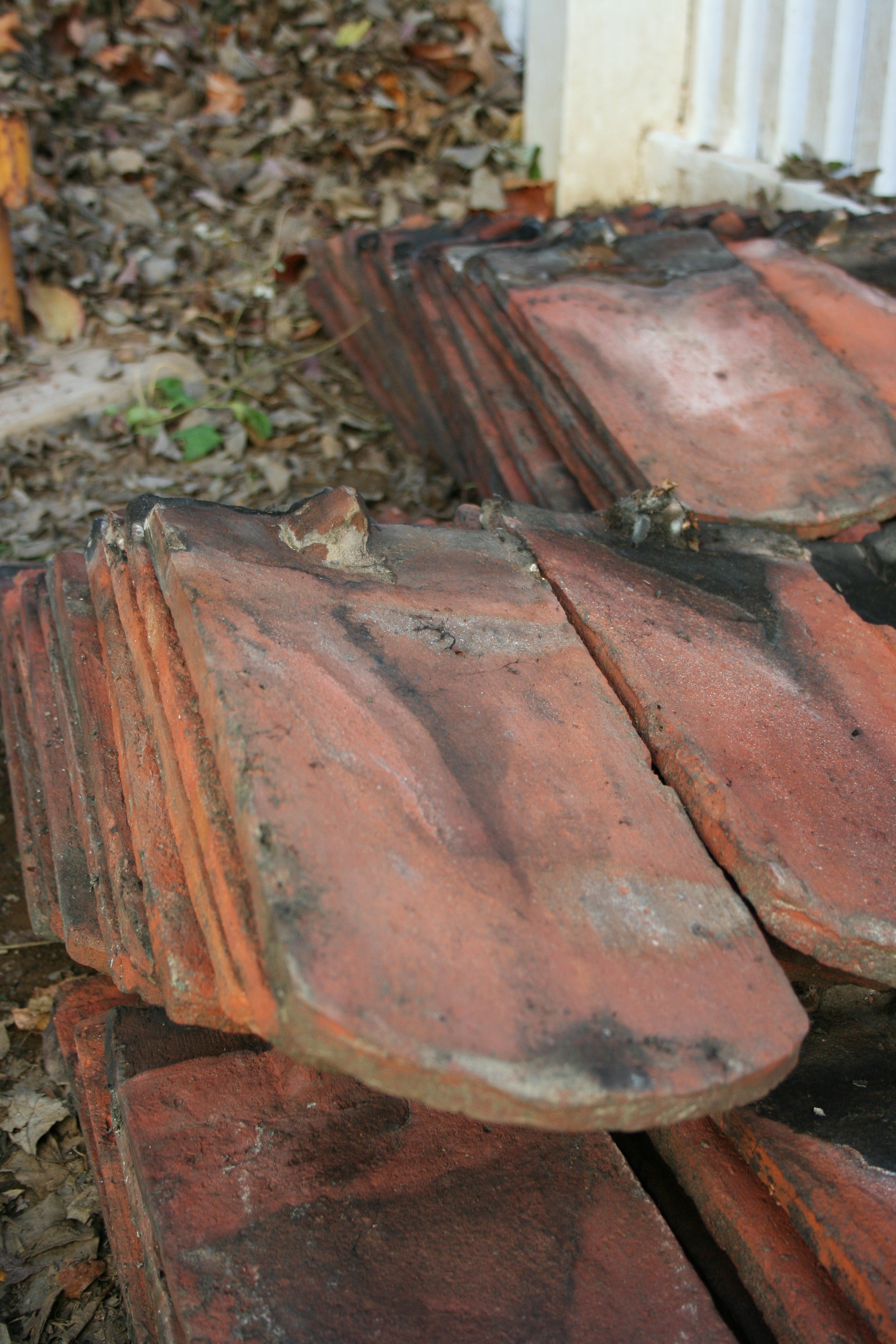Old Clay Roof Tiles on ground free image download