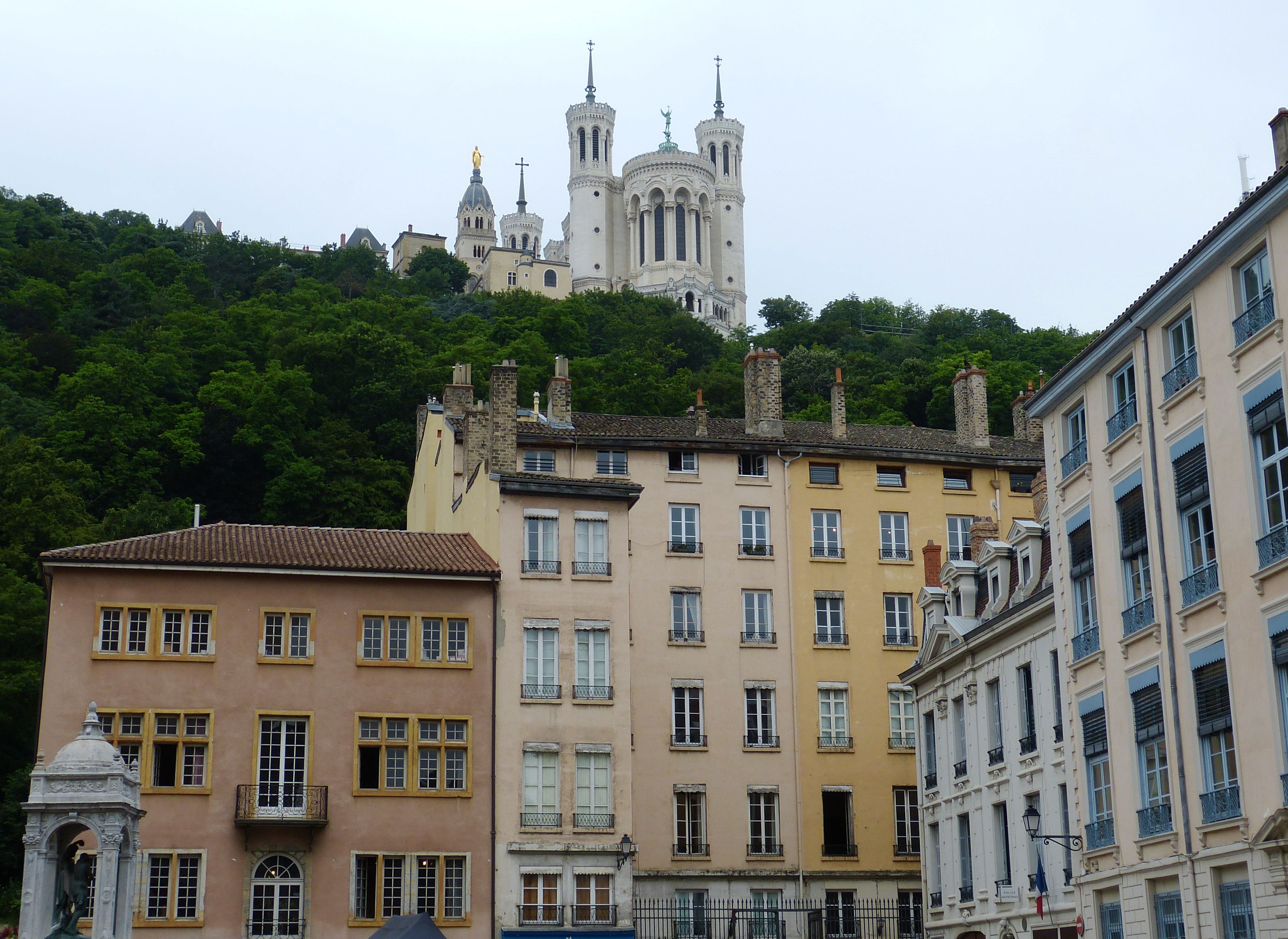 View of the church on the hill in lyon free image download