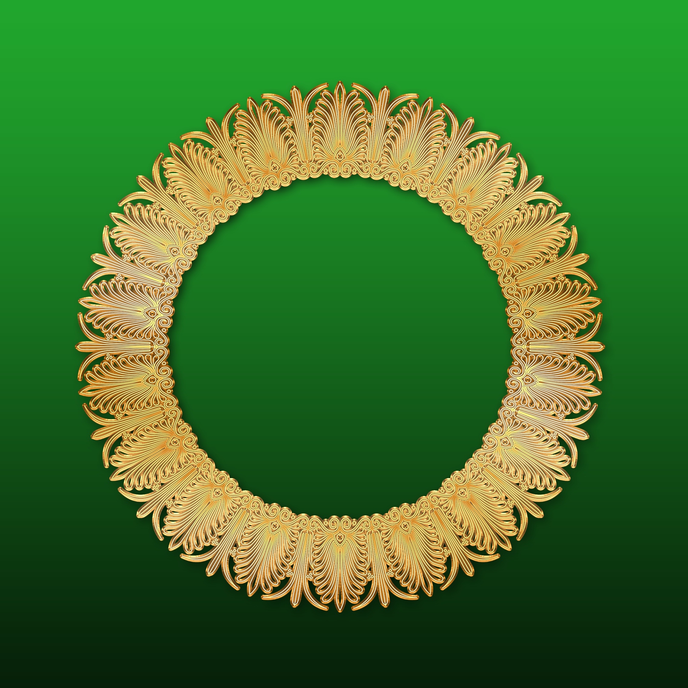 Gold photo frame on the green background free image download