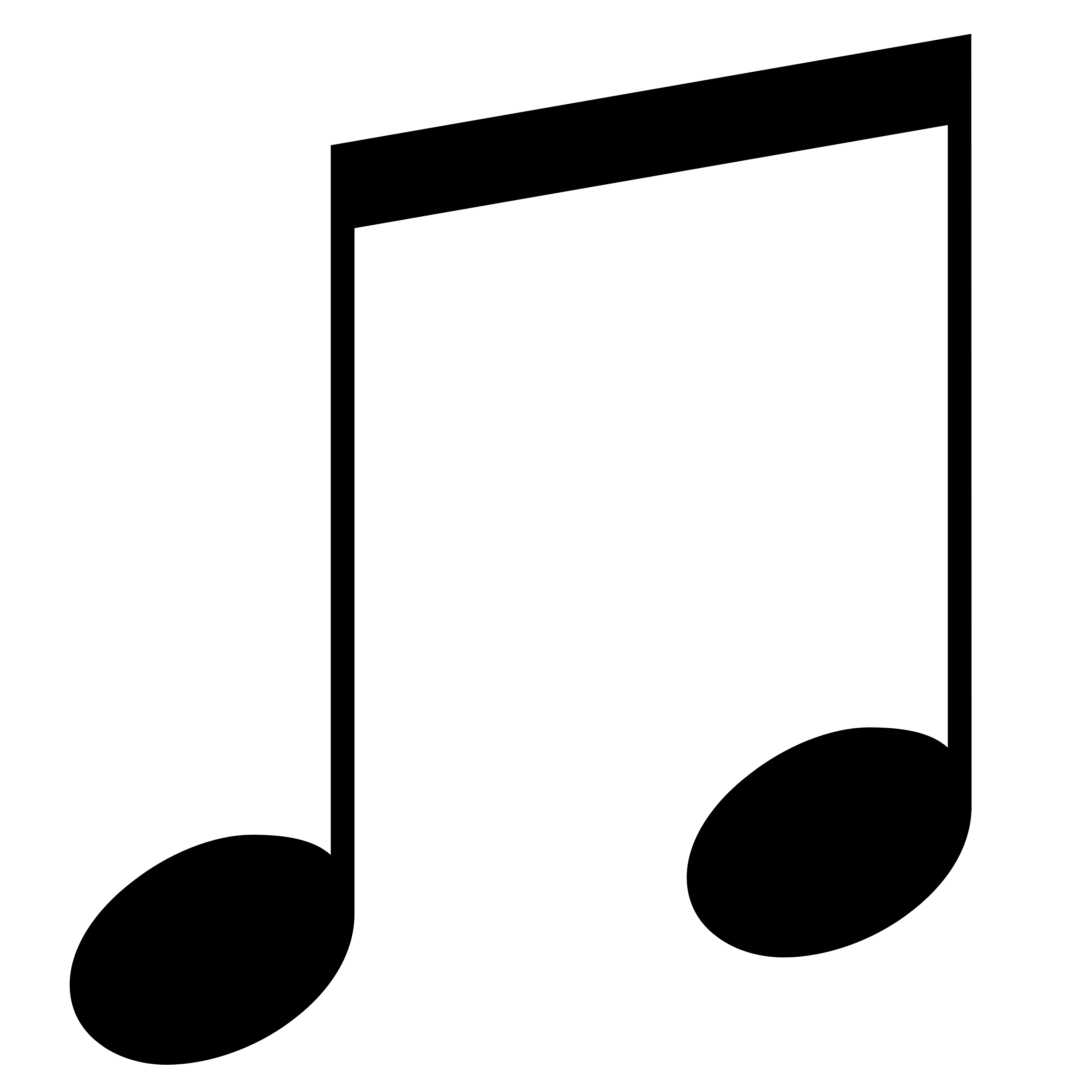 Double musical note on white background free image download