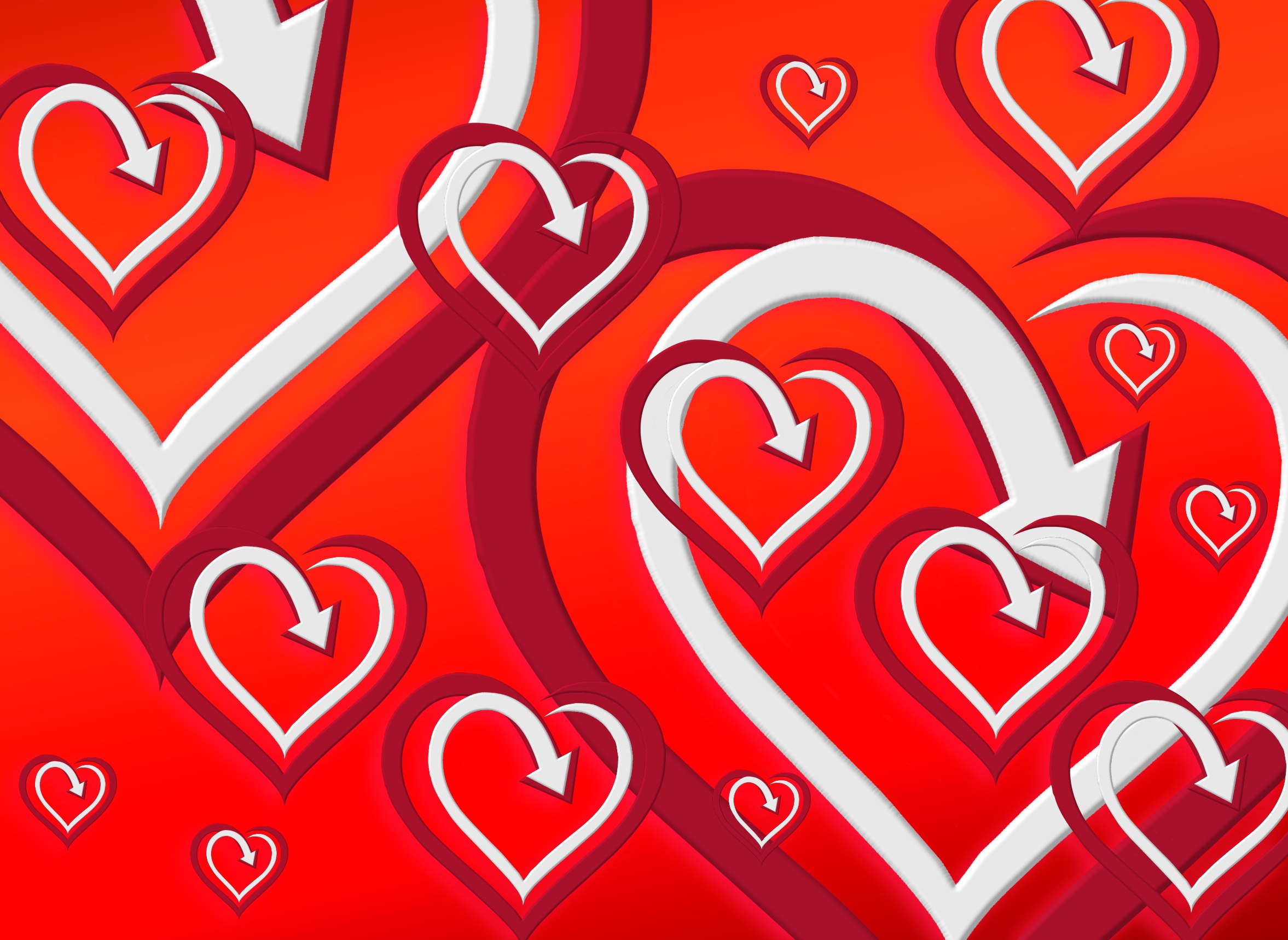Wallpaper with red hearts free image download