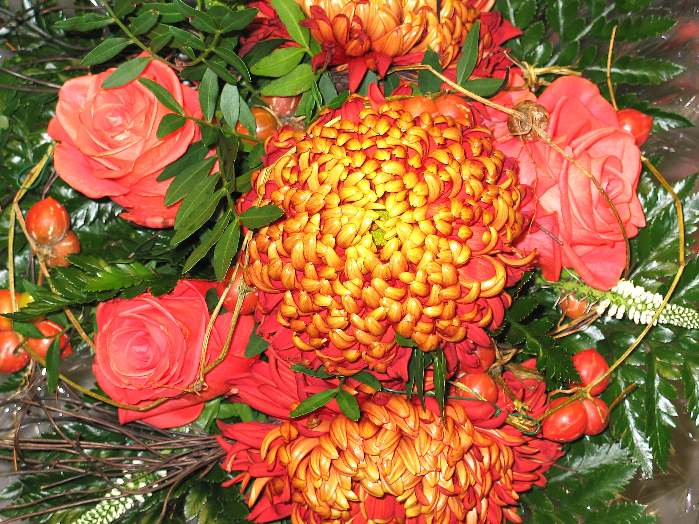 Red and yellow flower bouquet free image download