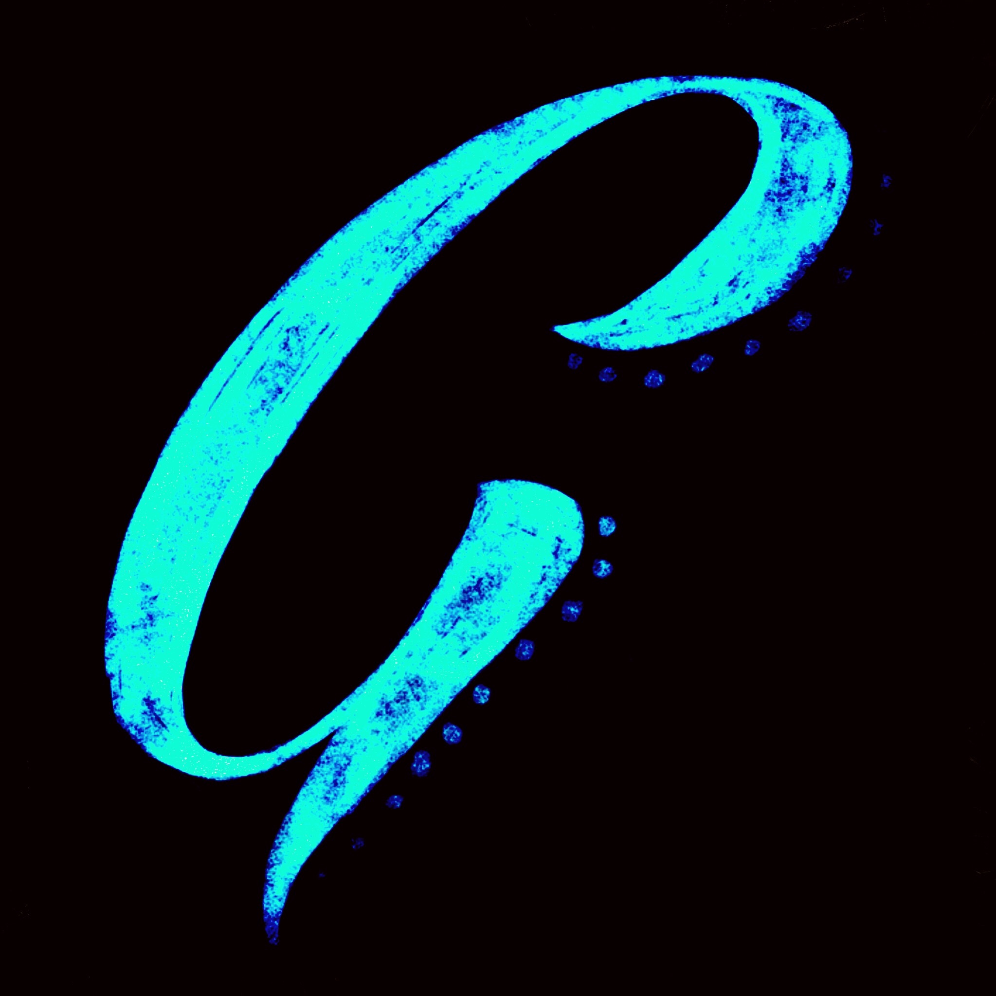 Blue letter on black background free image download