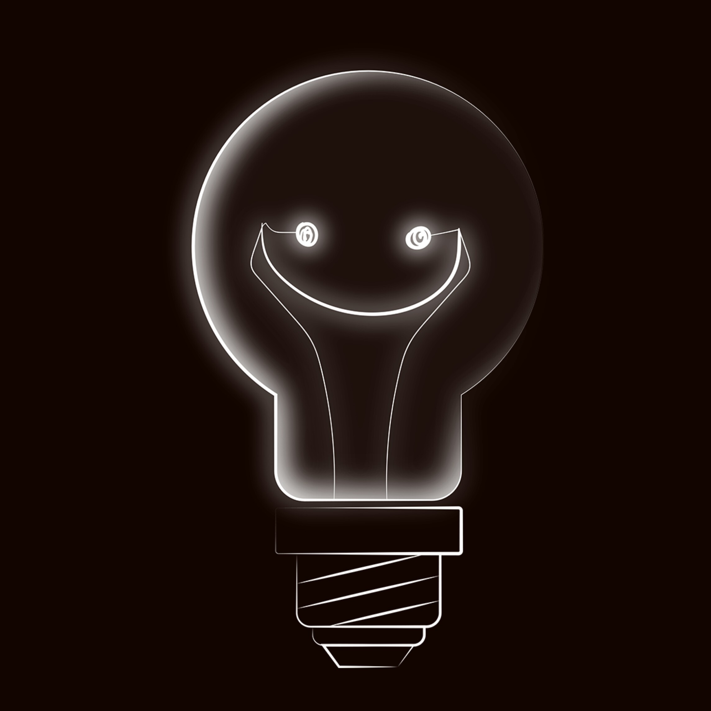 Images Of Cartoon Light Bulb Black Background