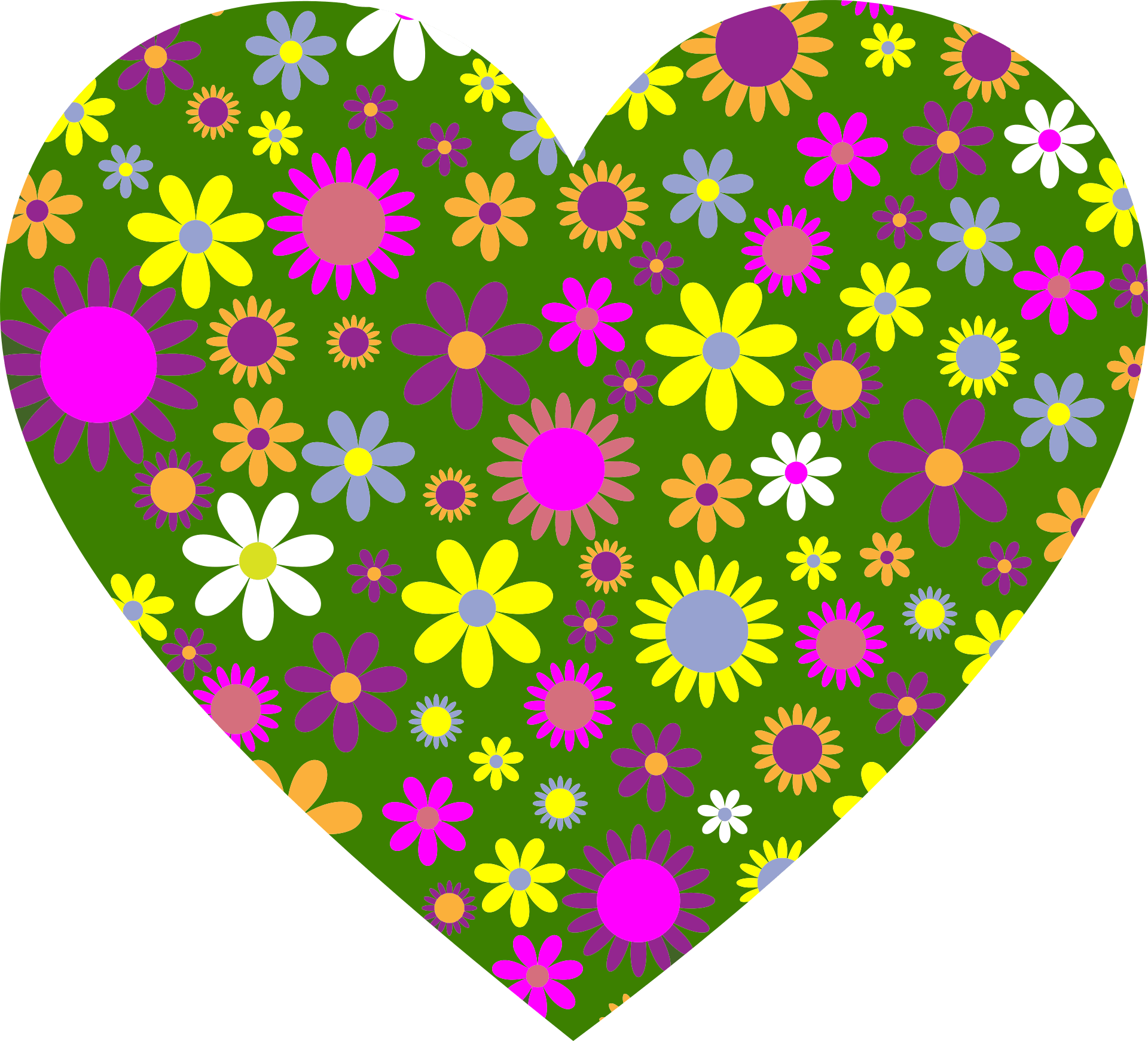 Isolated floral heart free image download