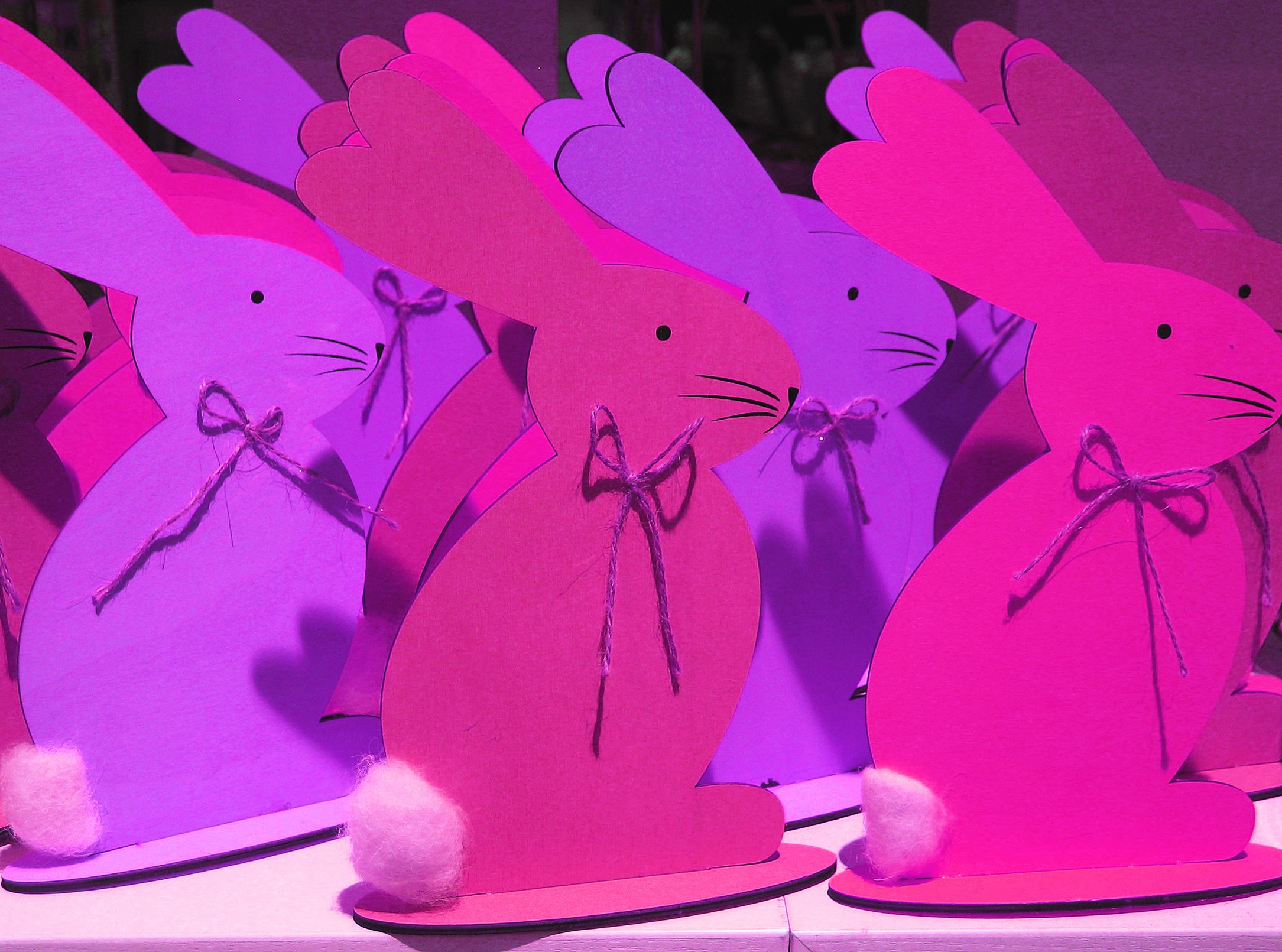 Pink and purple Easter bunnies free image download