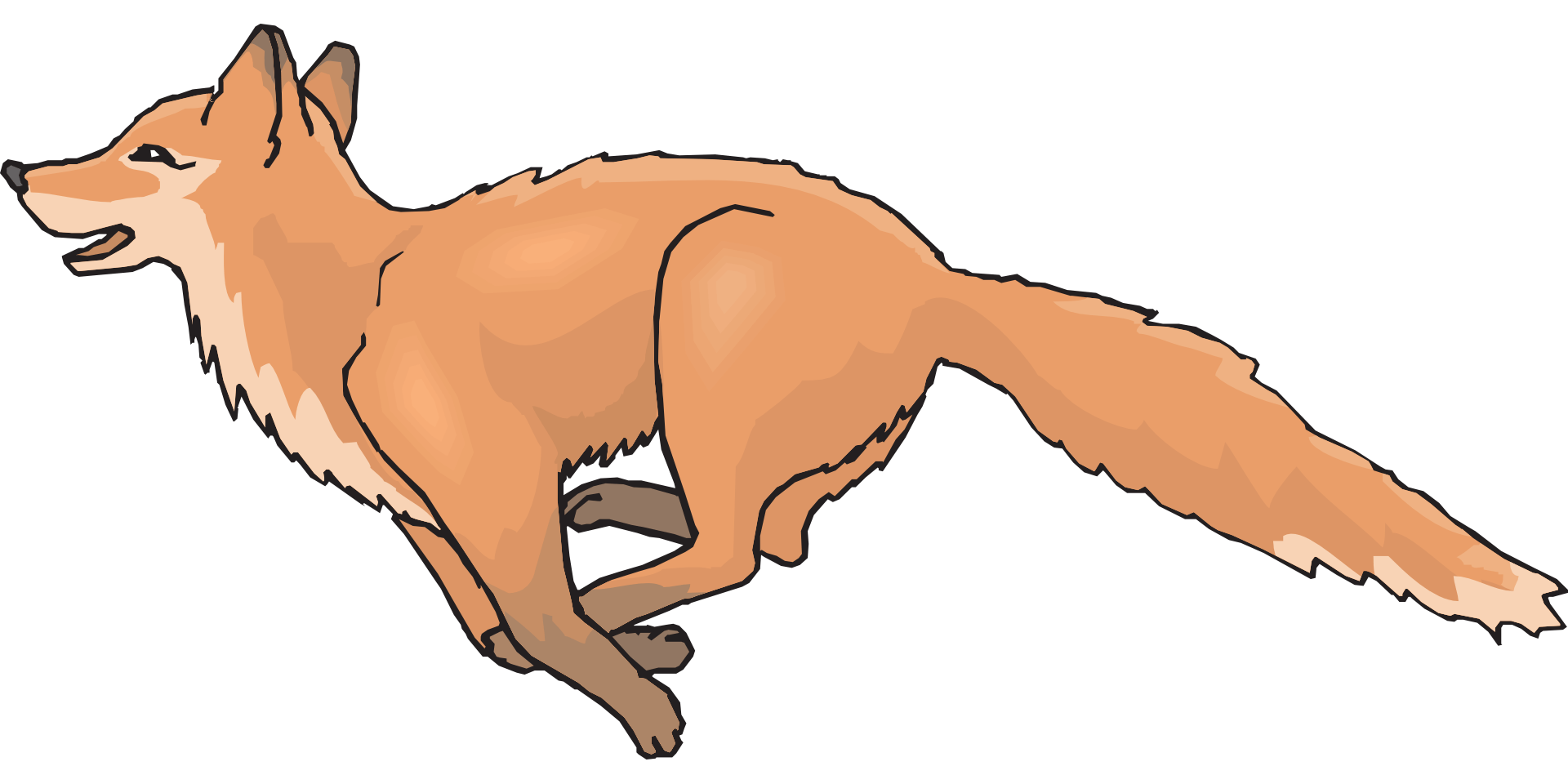 Graphic image of an orange fox on the run free image download