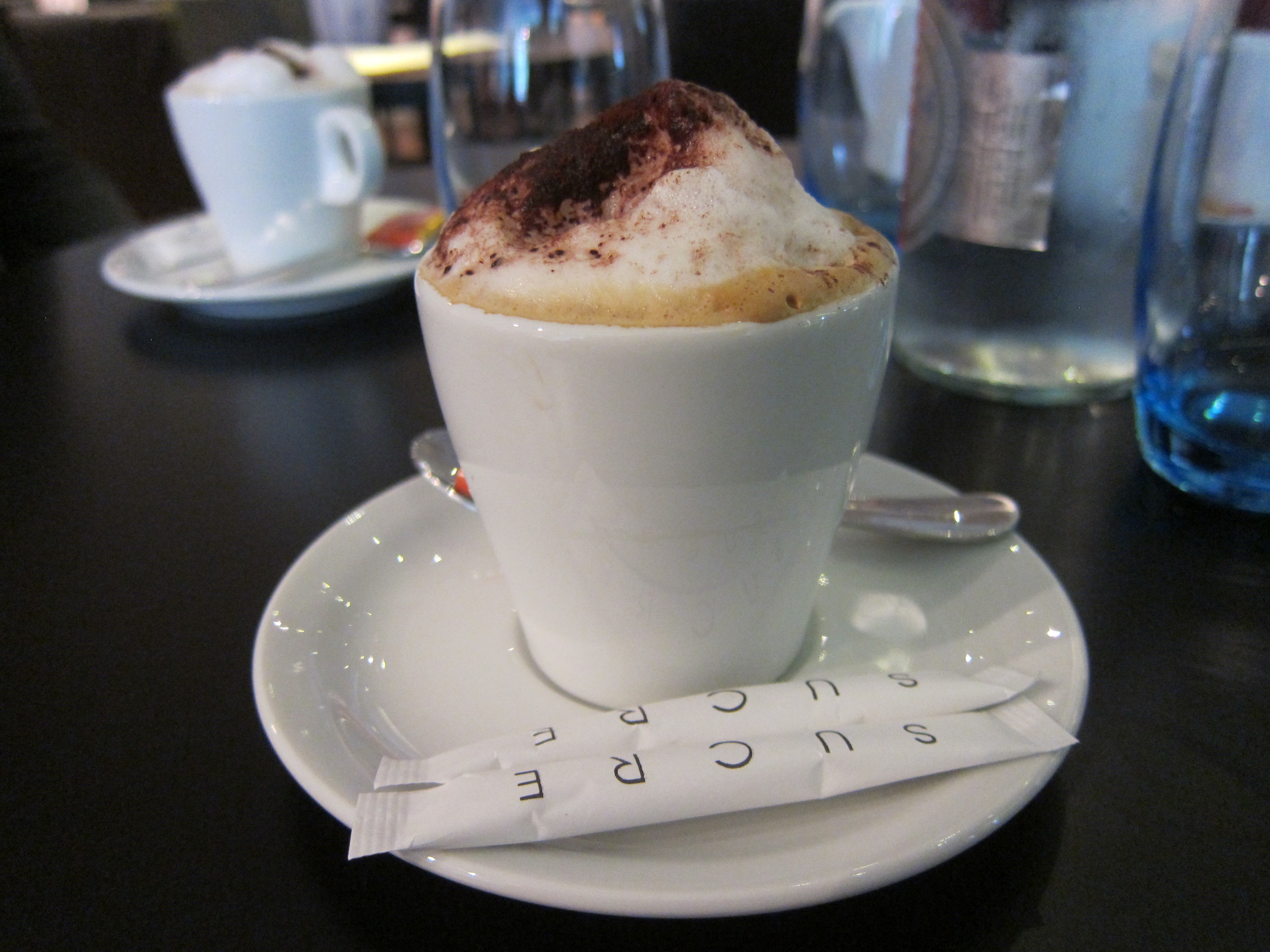 Cappuccino coffee in cafe free image download
