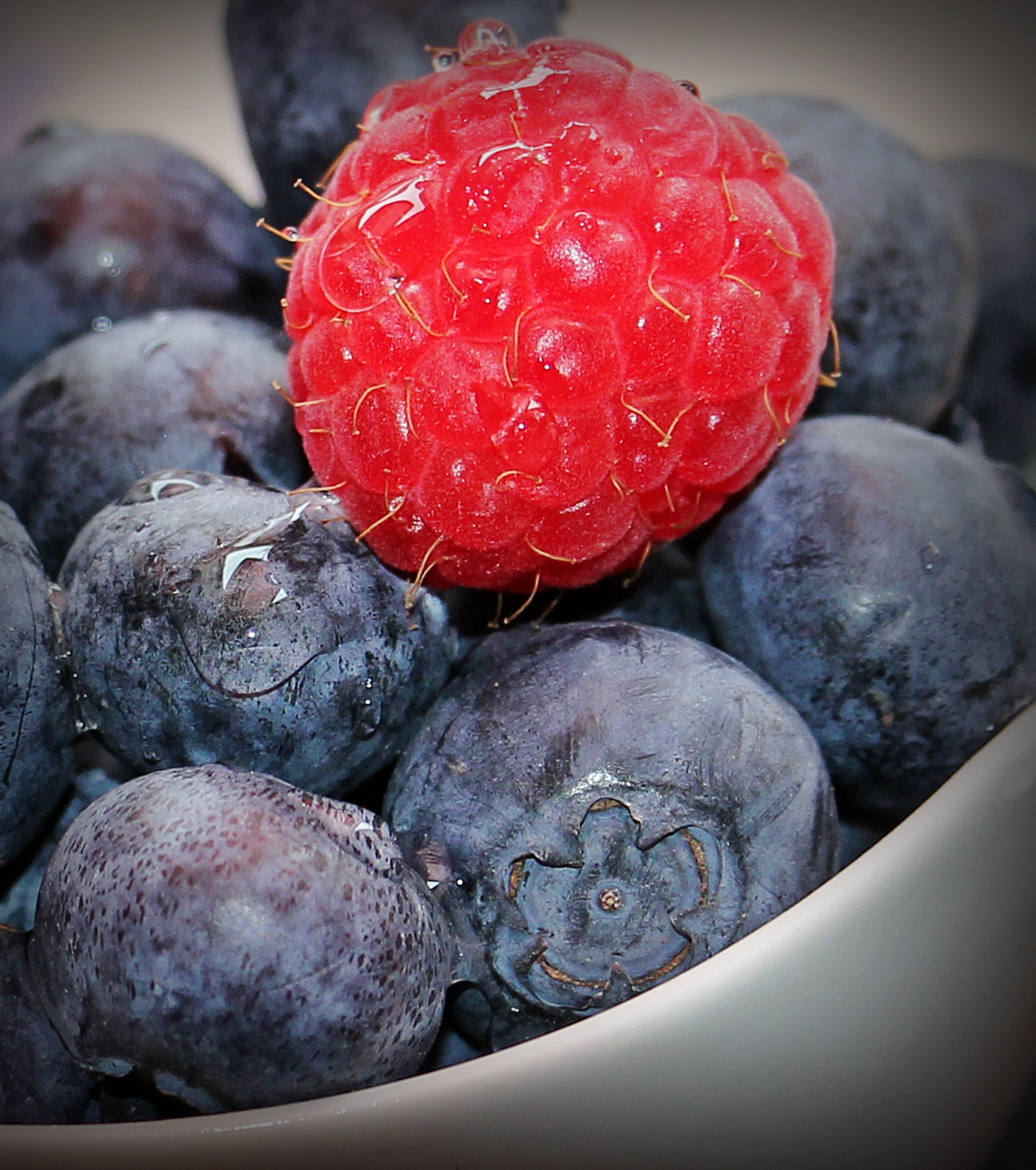 Blueberries and raspberry in bowl free image download