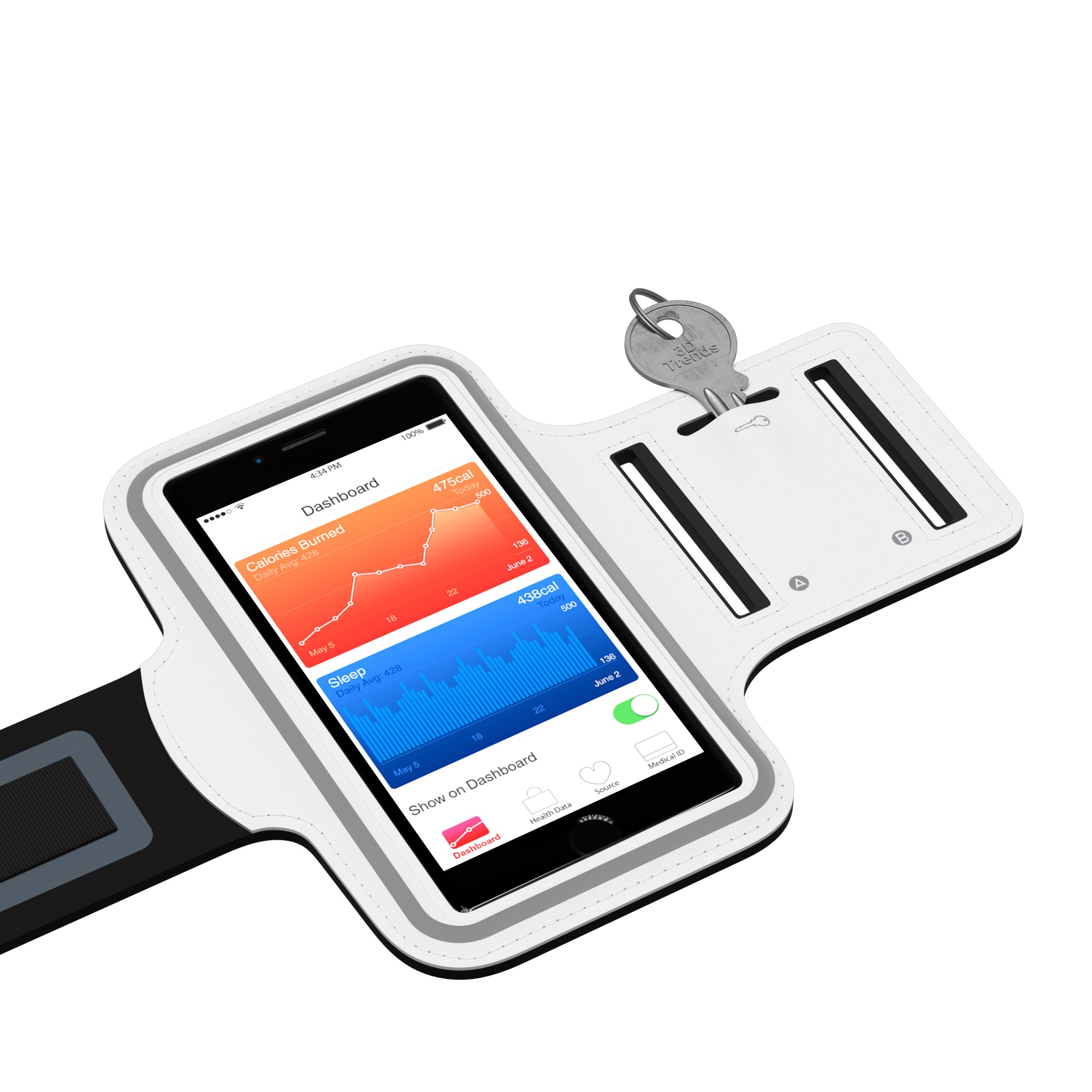 White sports armband for jogging free image download