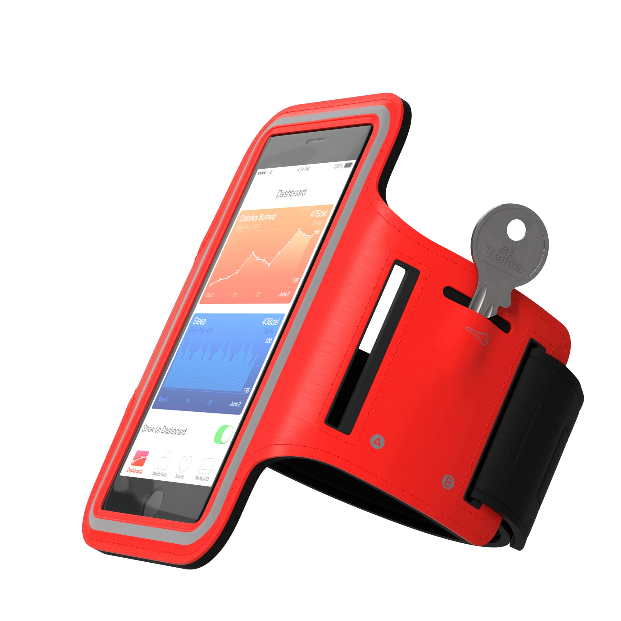 Red sports armband for jogging free image download