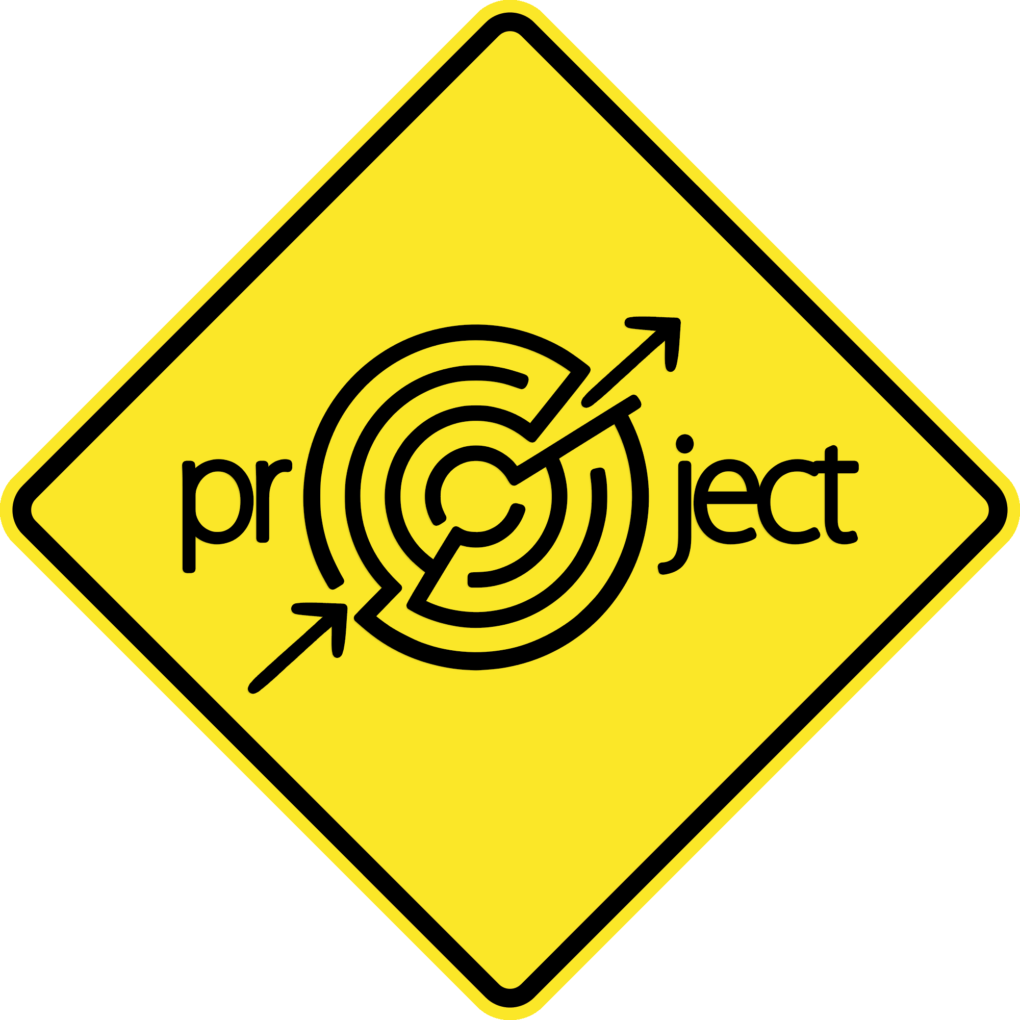 Yellow road sign with text project free image download