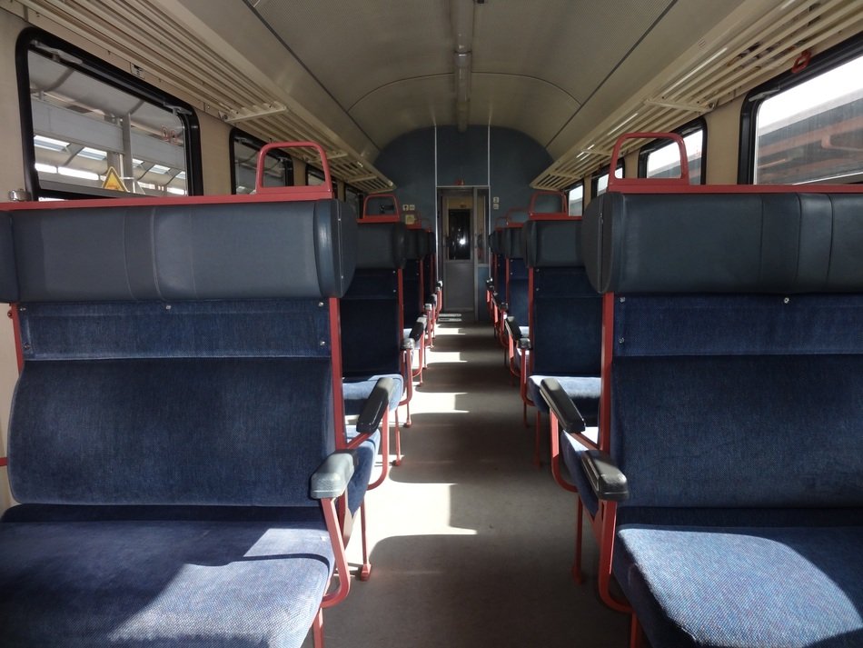 Soft seats in a train car free image download