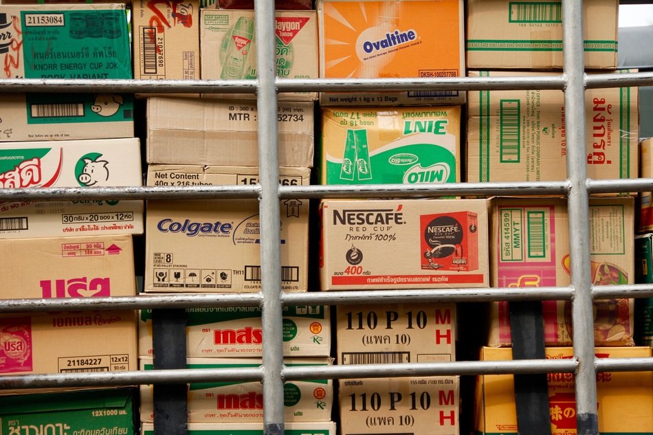 Boxed warehouse crate view free image download