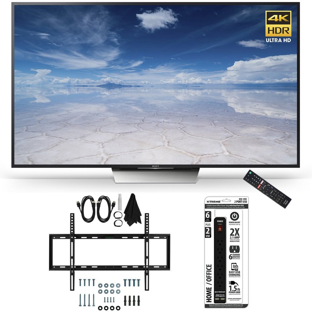Sony XBR55X850D 55Inch Class 4K HDR Ultra HD TV Slim Flat Wall Mount