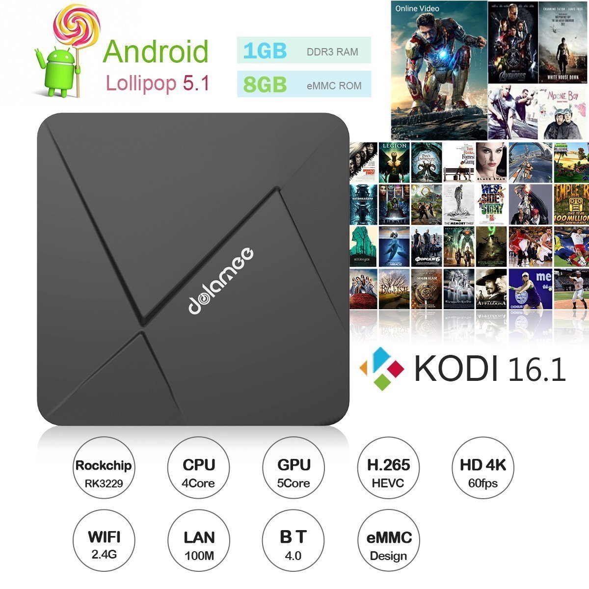 WISEWO Quad Core Smart TV Box Mini PC Streaming Media Player with XBMC