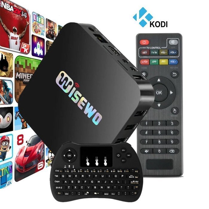 WISEWO Quad Core Smart TV Box Mini PC Streaming Media Player with XBMC