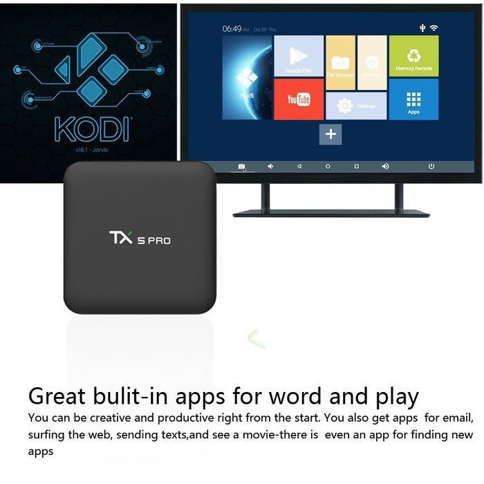 Fxexblin TX5 PRO TV BOX Amlogic S905X Android 6.0 Marshmallow 2G 16G