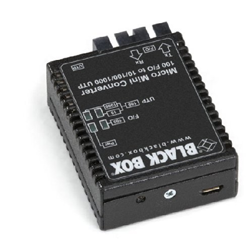 Black Box Micro Mini Media Converter, 10/100/1000Mbps Copper to 100