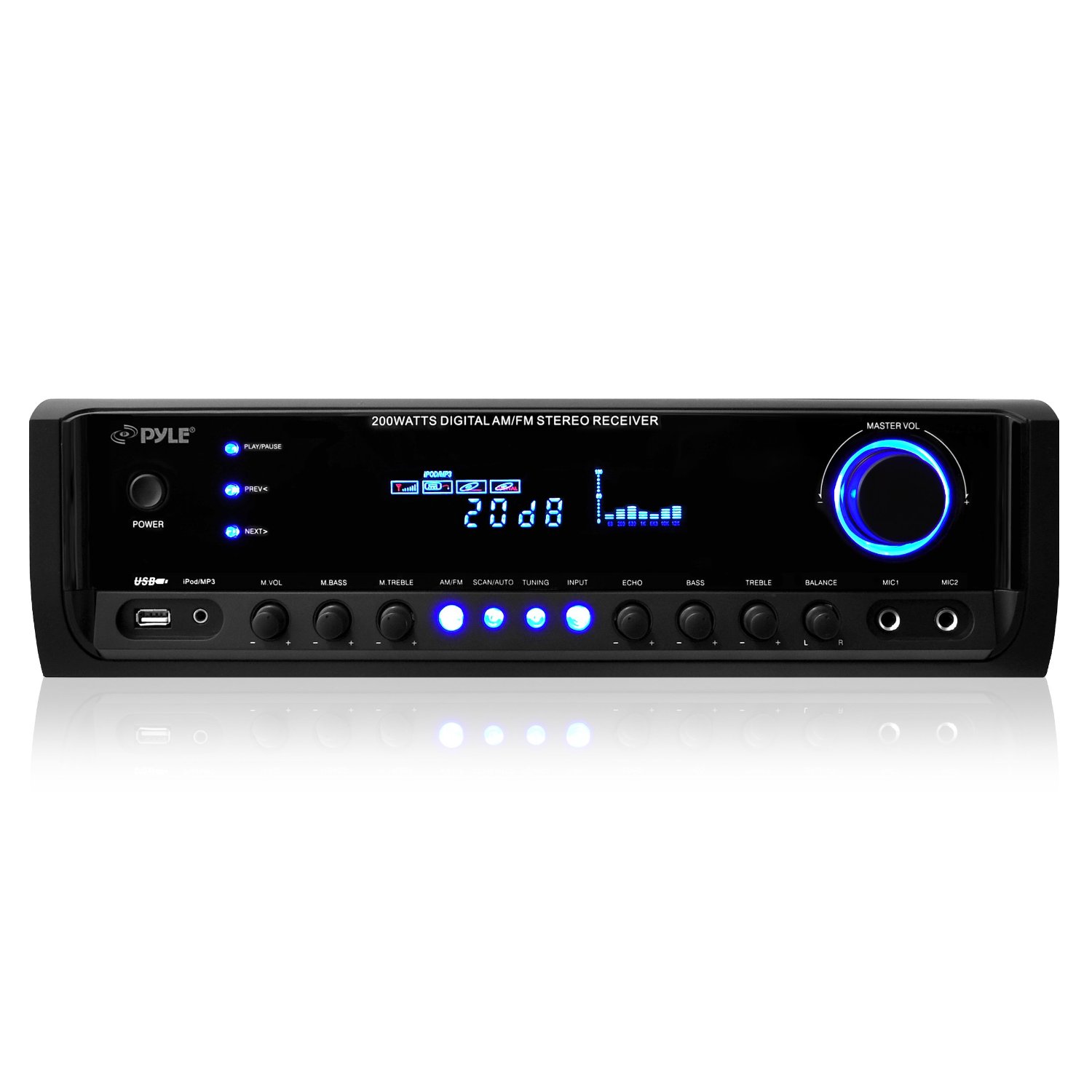 Pyle PT390AU Digital Home Theater Stereo Receiver, Aux (3.5mm) Input