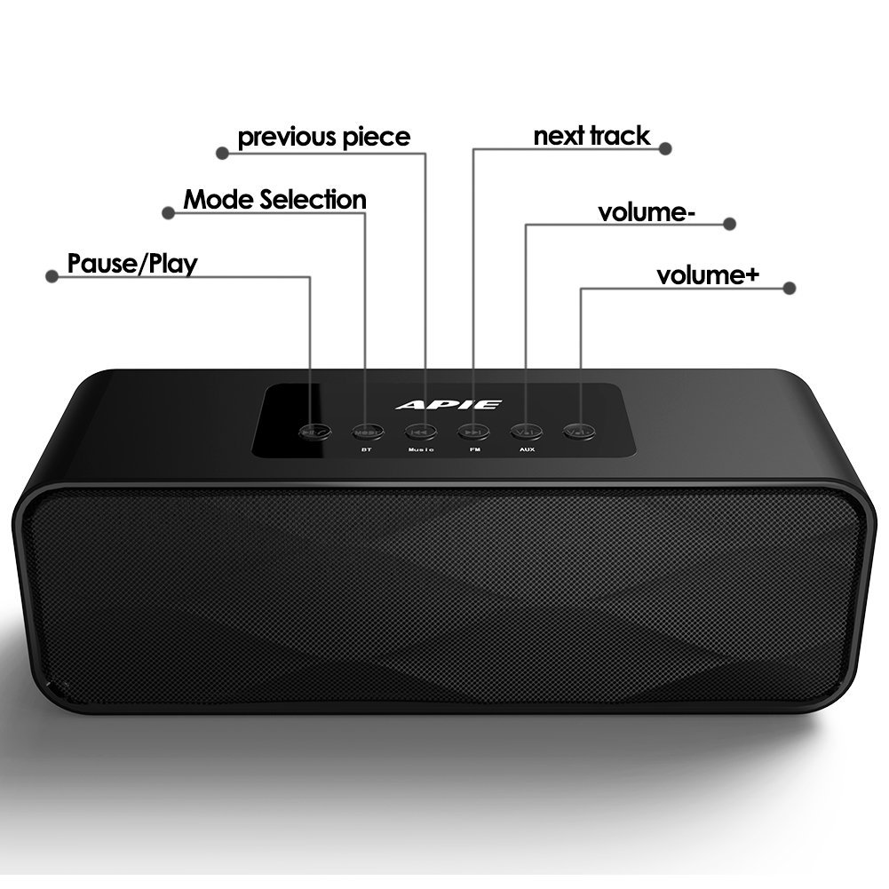 Apie portable Wireless Bluetooth Speakers 10W Output Power with Enhanced Bass HIFI Surround