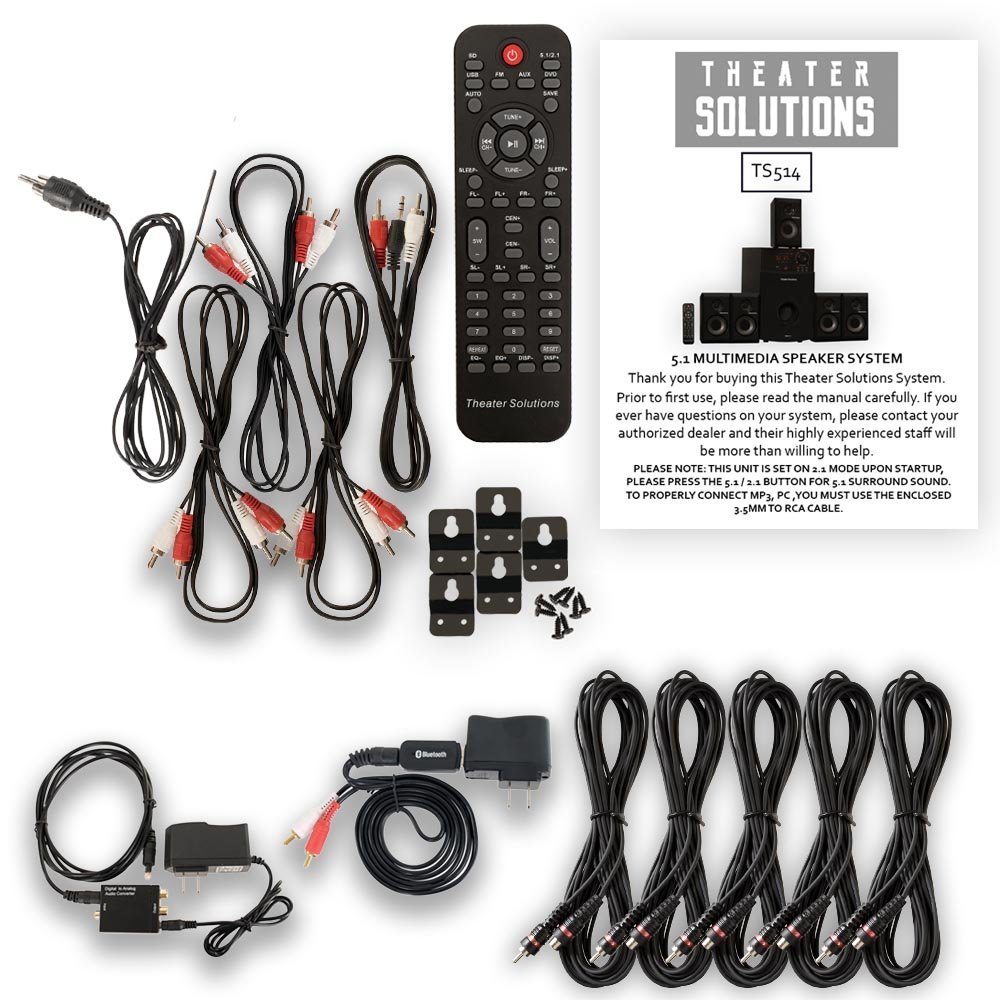 Theater Solutions TS514 Home Theater 5.1 Speaker System Bluetooth