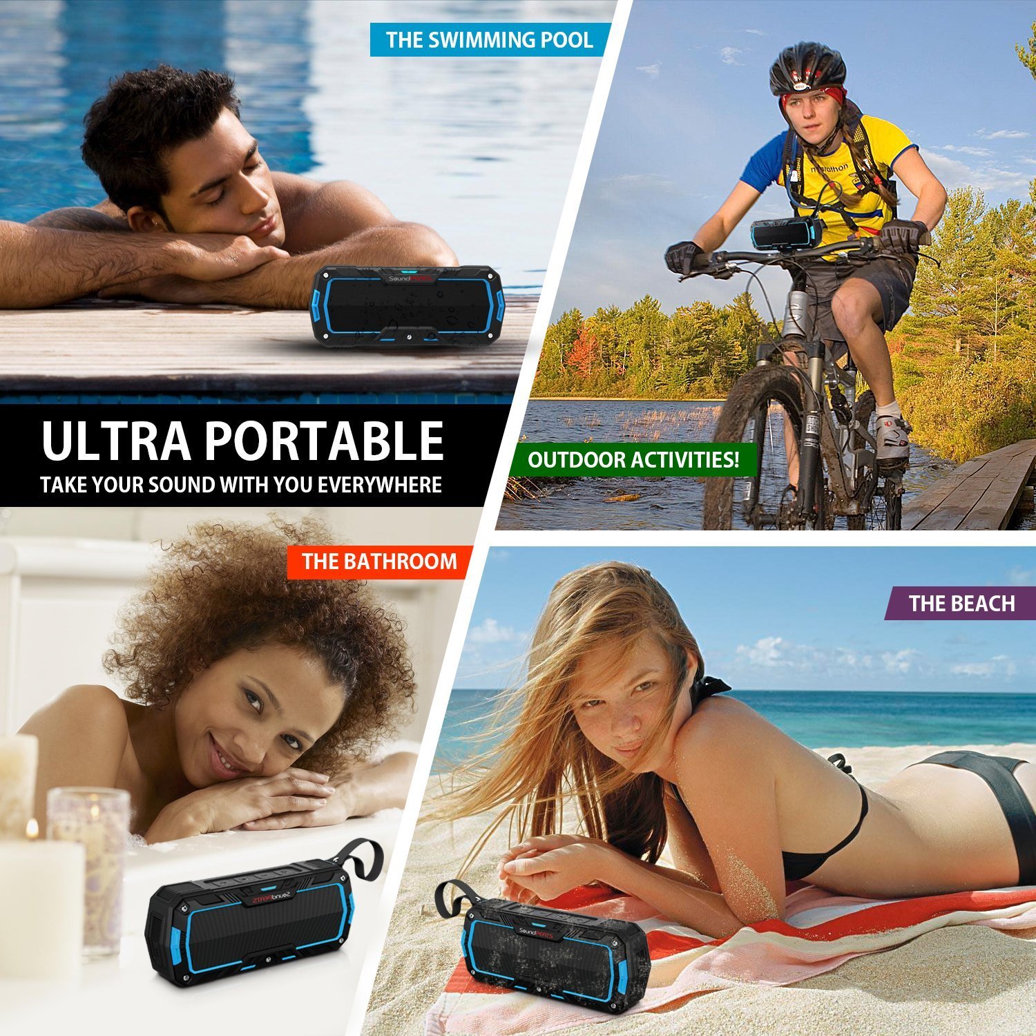 SoundPEATS Outdoor Bluetooth Speakers Portable Wireless Speakers