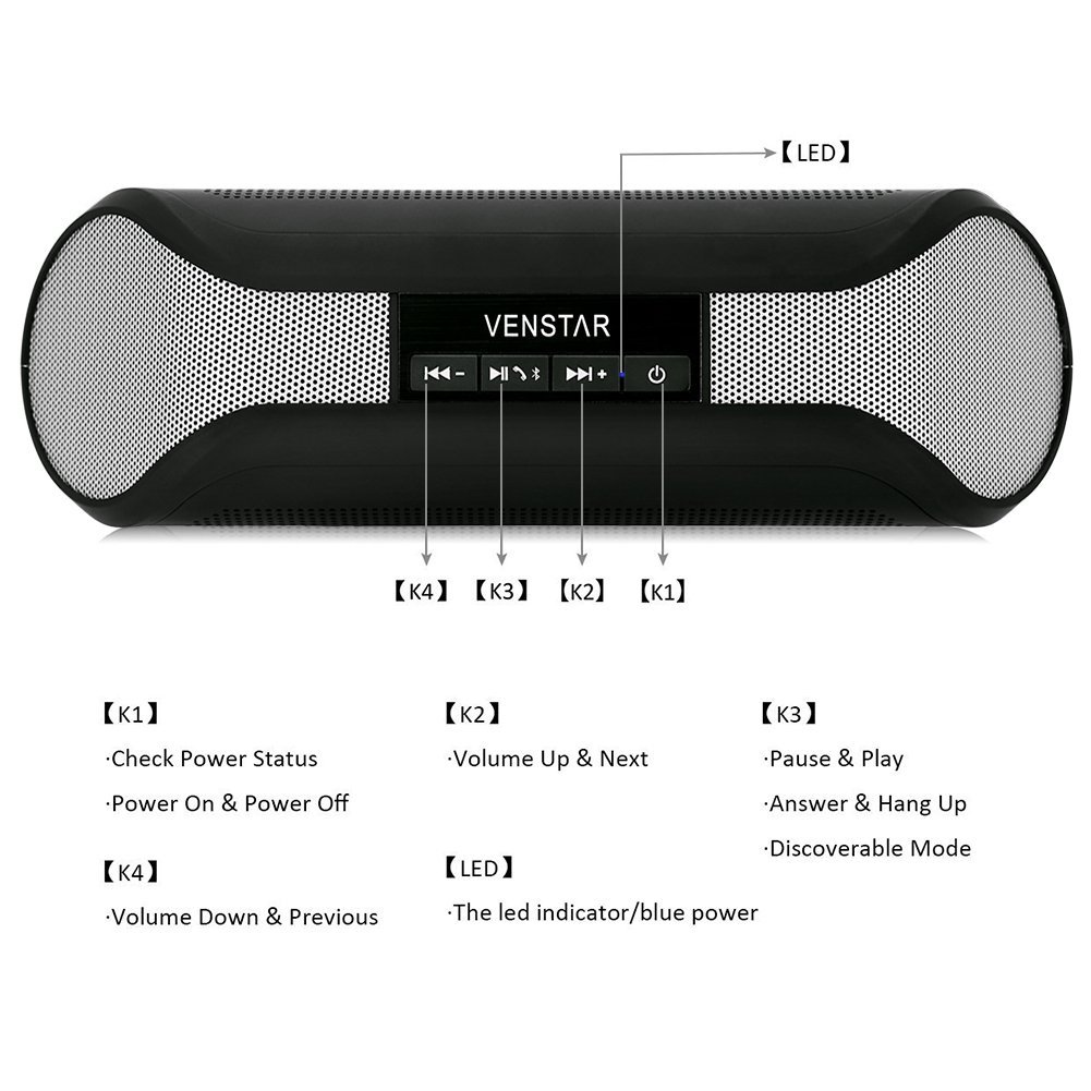Wireless Speakers, IVenstar Portable Bluetooth Speaker (High