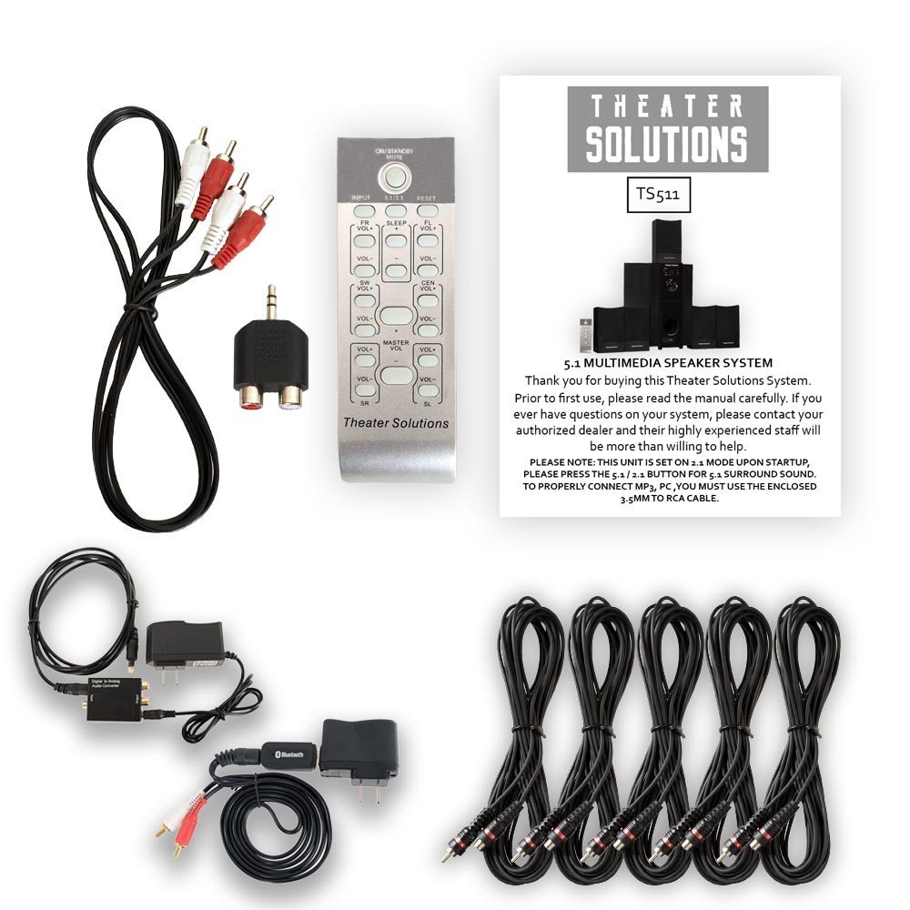 Theater Solutions TS511 Home Theater 5.1 Speaker System Bluetooth
