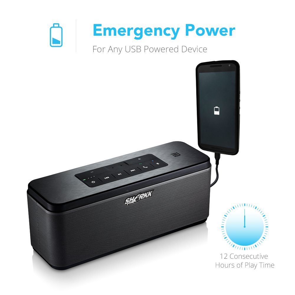 Sharkk WAVE 25W Bluetooth Speaker with Advanced MaxxBass Technology and
