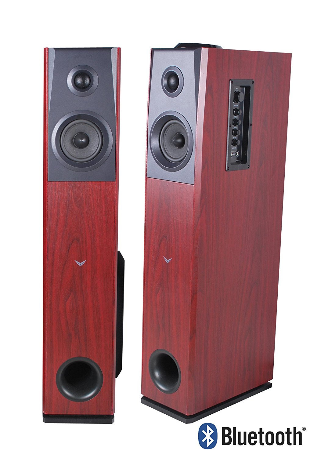 Visonik Cherry Floorstanding Powered Home Bluetooth Tower Speakers