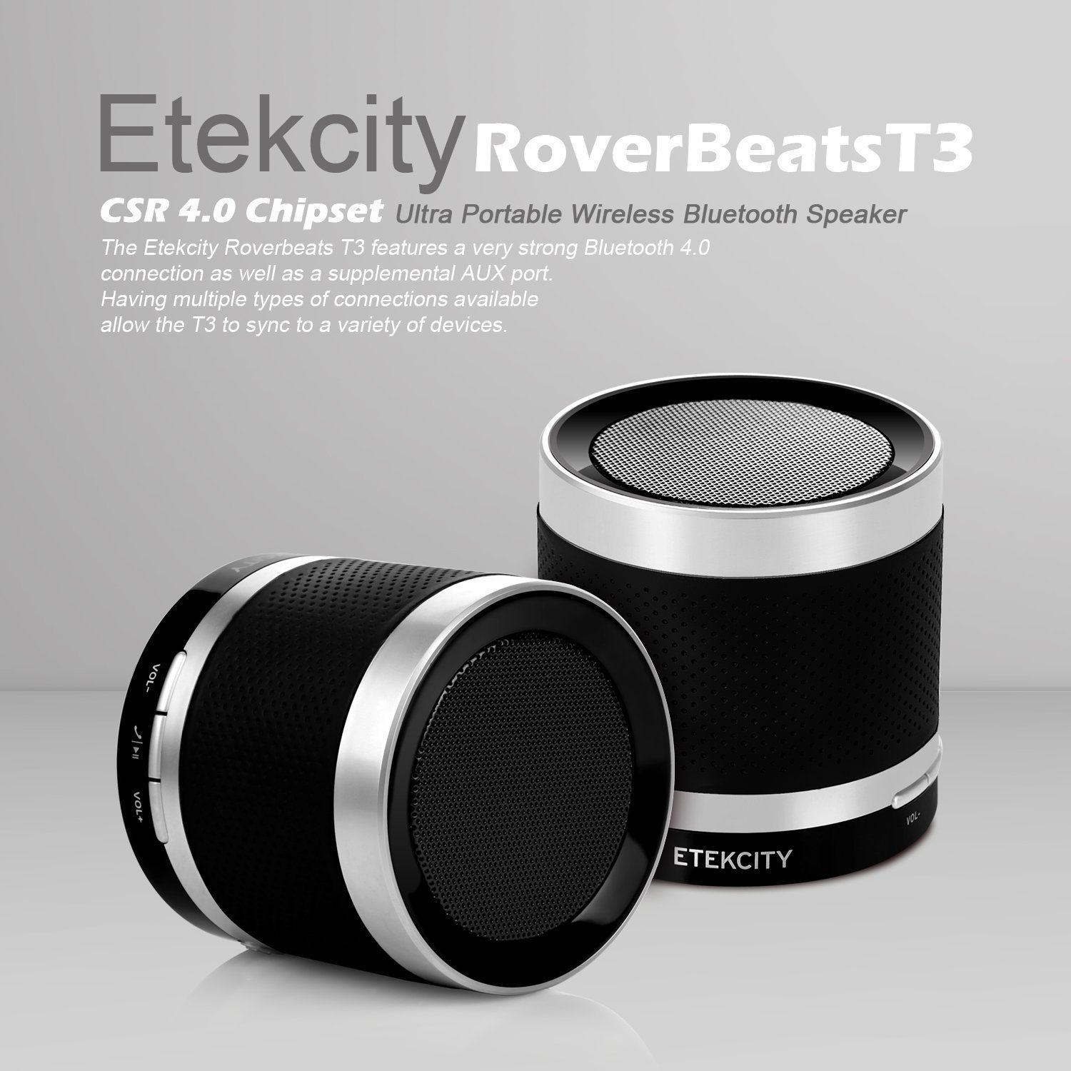 Etekcity RoverBeats T3 Ultra Portable Wireless Bluetooth Speaker, CSR 4
