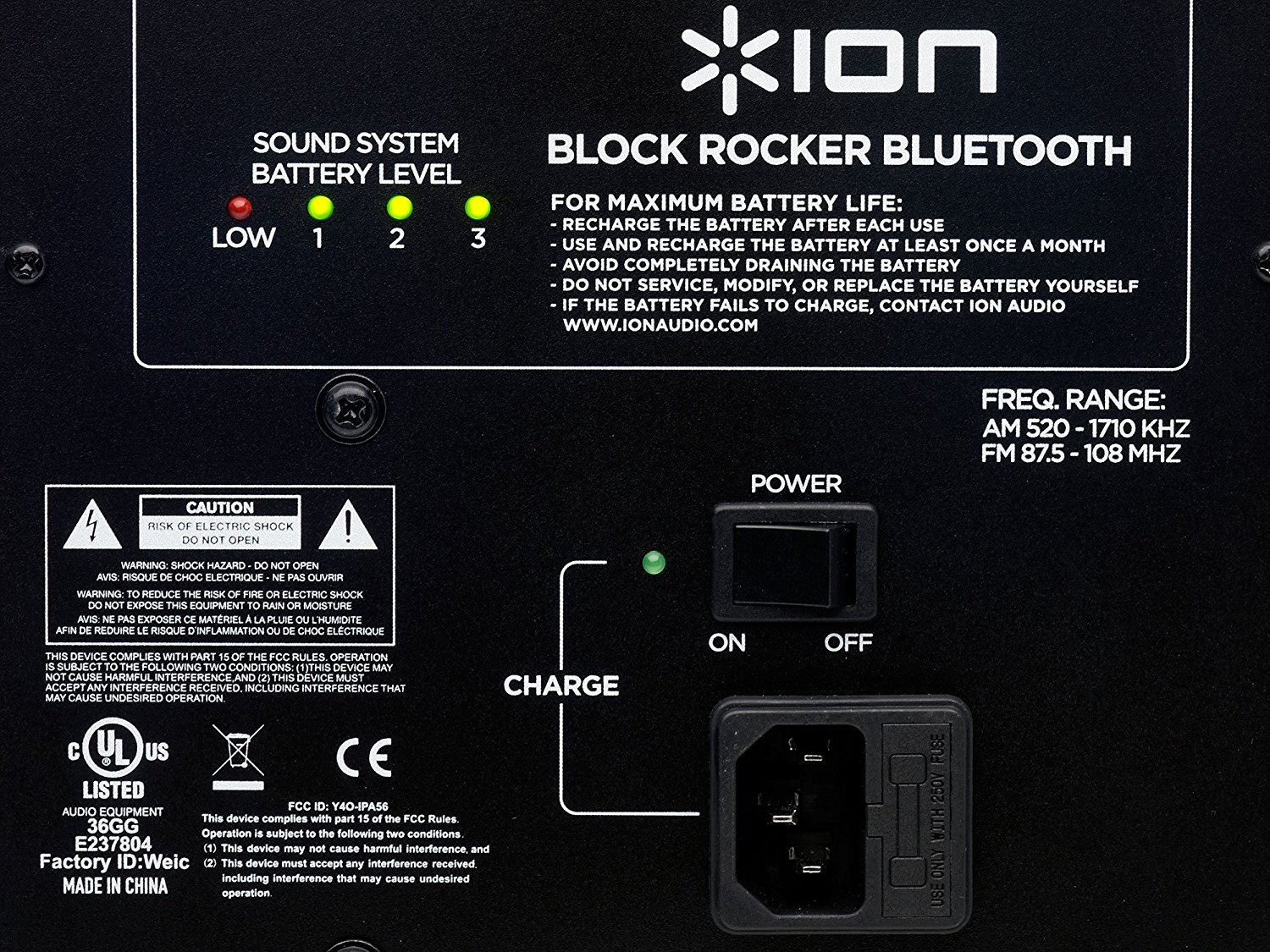 ION Audio Block Rocker (iPA56B) Bluetooth Portable Speaker with