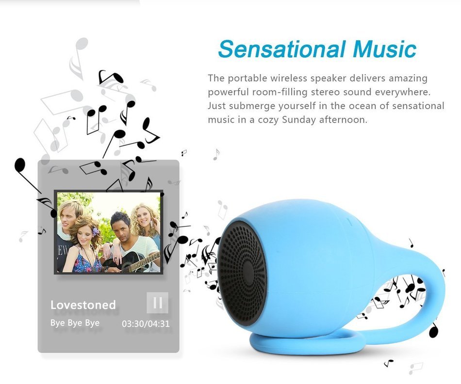 Bluetooth Speakers, MindKoo Portable Splashproof Bendable Wireless