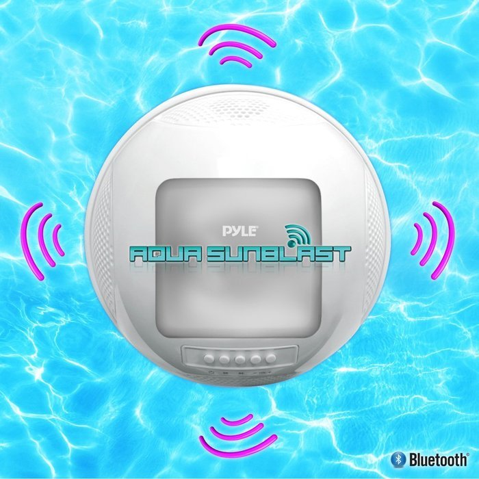 Pyle PWR95SBK Aqua SunBlast Floating Bluetooth Waterproof Pool Speaker