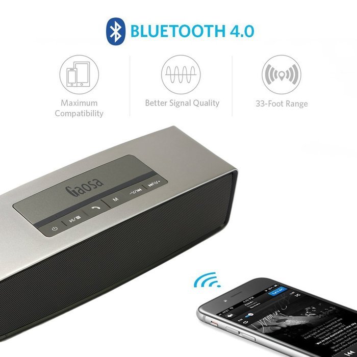 Portable Bluetooth Speaker, SUFUM Highperformance Cubic Wireless Mini Stereo Speakers for