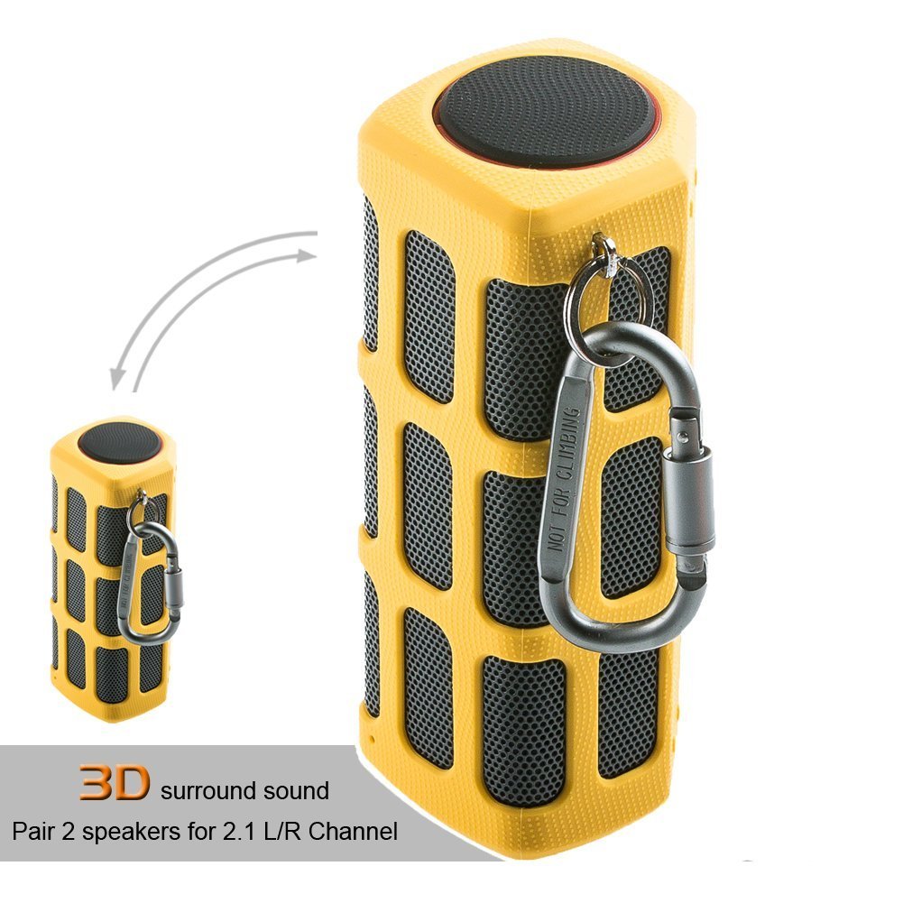 Hapyia Portable Wireless Bluetooth Speaker, Pair 2 speakers for 3D