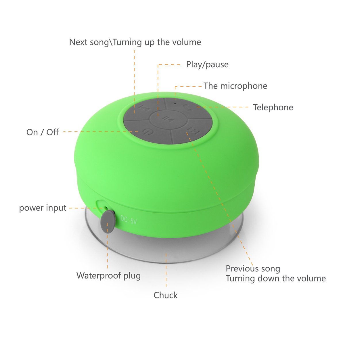 LeadTry Wireless Waterproof Bluetooth Shower 3.0 Speaker (Blue) N7 free