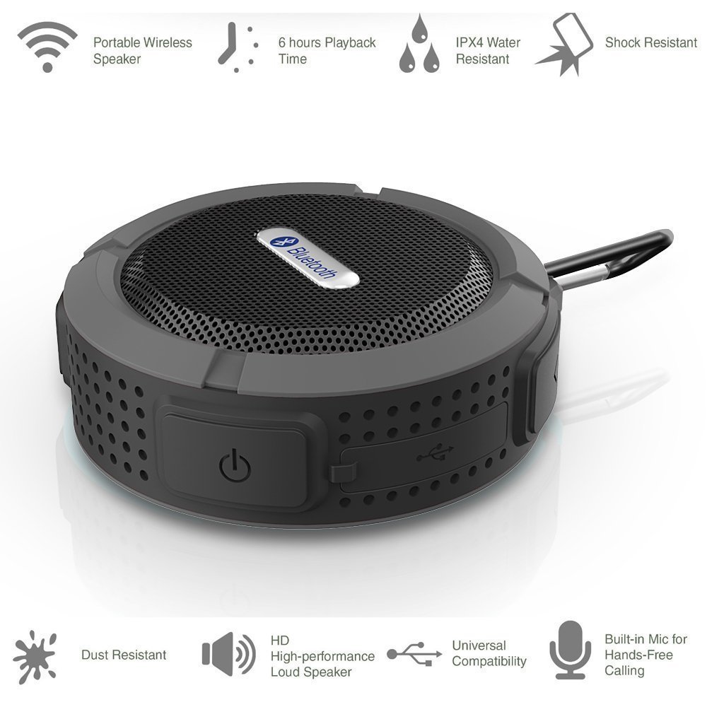 Waterproof Bluetooth Speaker, Elecstars Wireless Outdoor / Shower