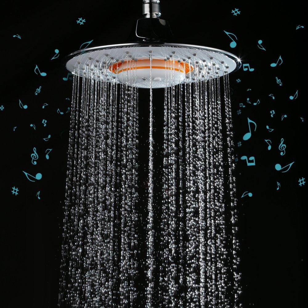 Facilla Modern 8" ABS Rain Shower Head Wireless Speaker Bluetooth Phone