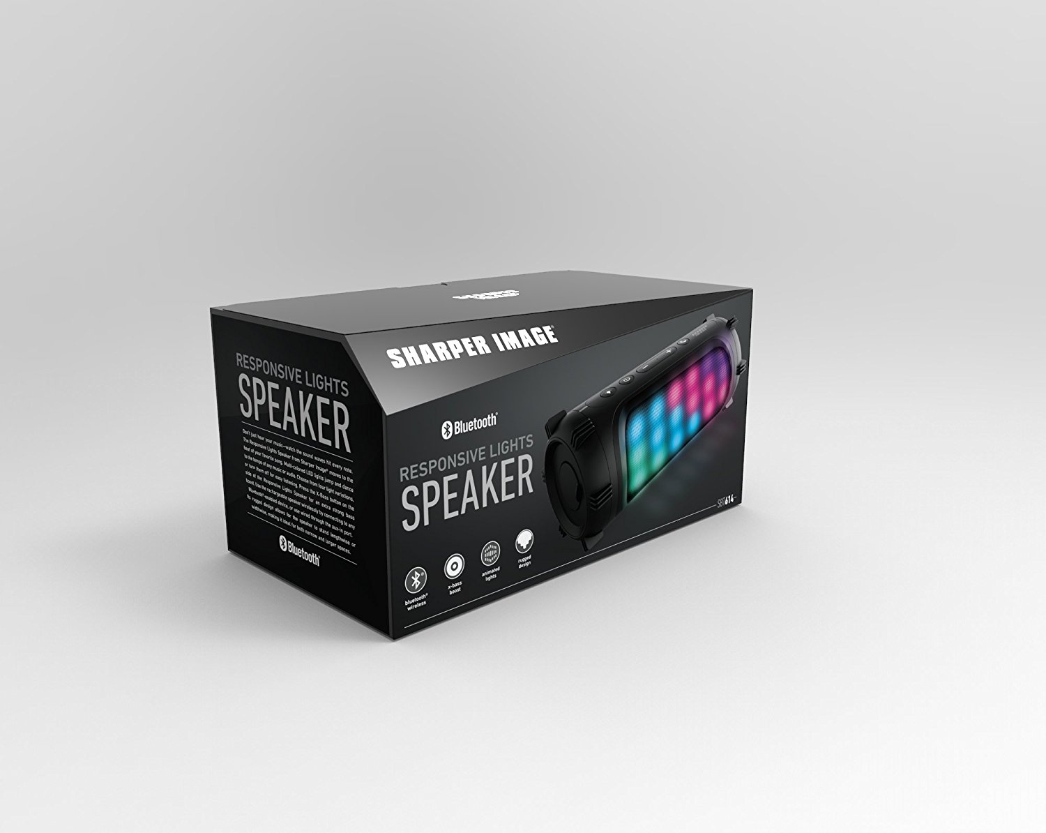 Sharper Image SBT614BK Wireless Bluetooth Party Speaker with LED Color