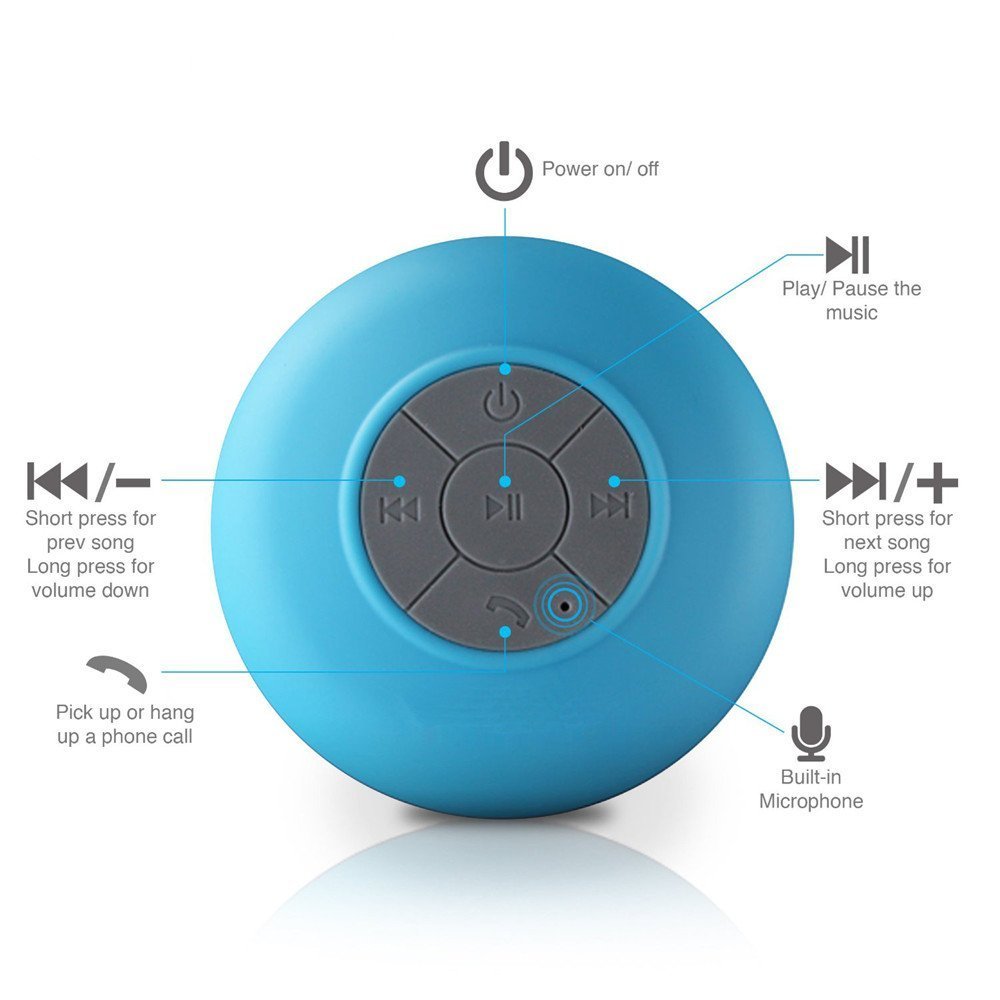 NOKEA Wireless Bluetooth 3.0 Waterproof Outdoor & Shower Speaker, Mini