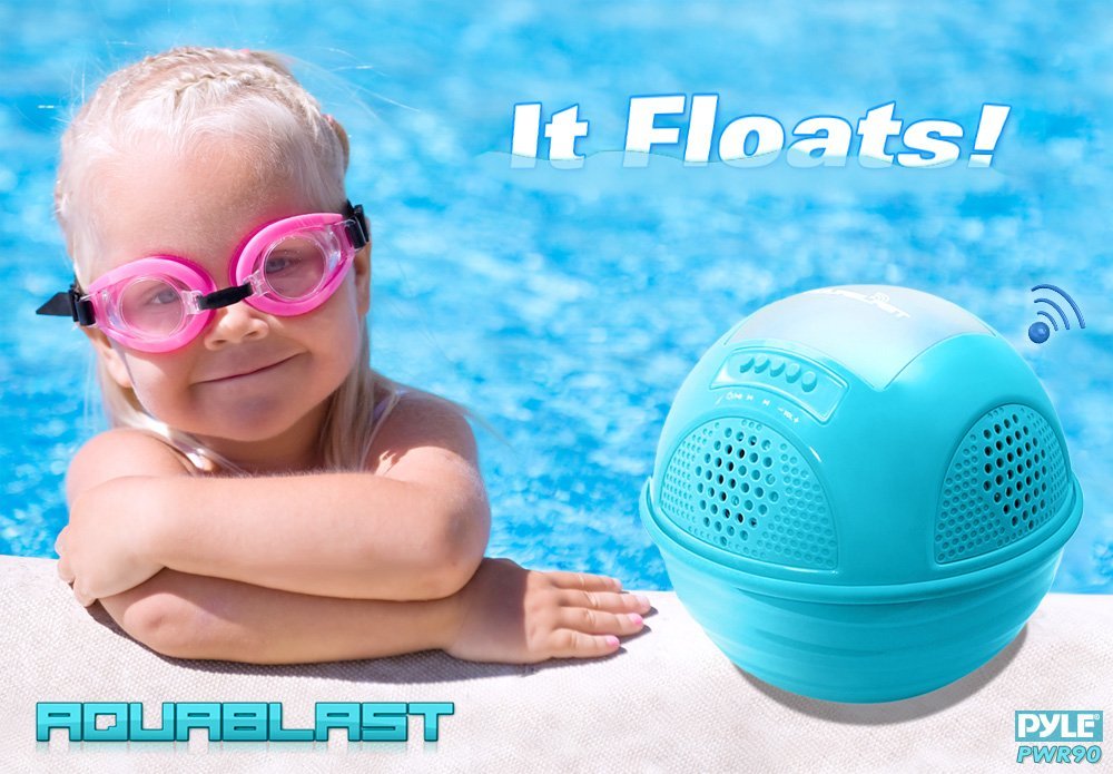 Pyle PWR90DWT Aqua Blast Waterproof Bluetooth Floating Pool Speaker