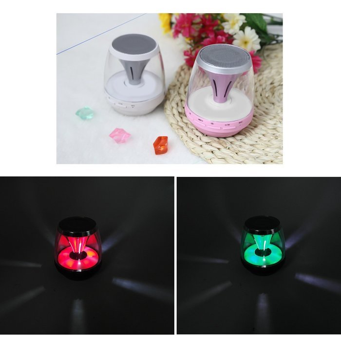 HyperPS M30 White Bluetooth Mini Speaker with LED Night Light