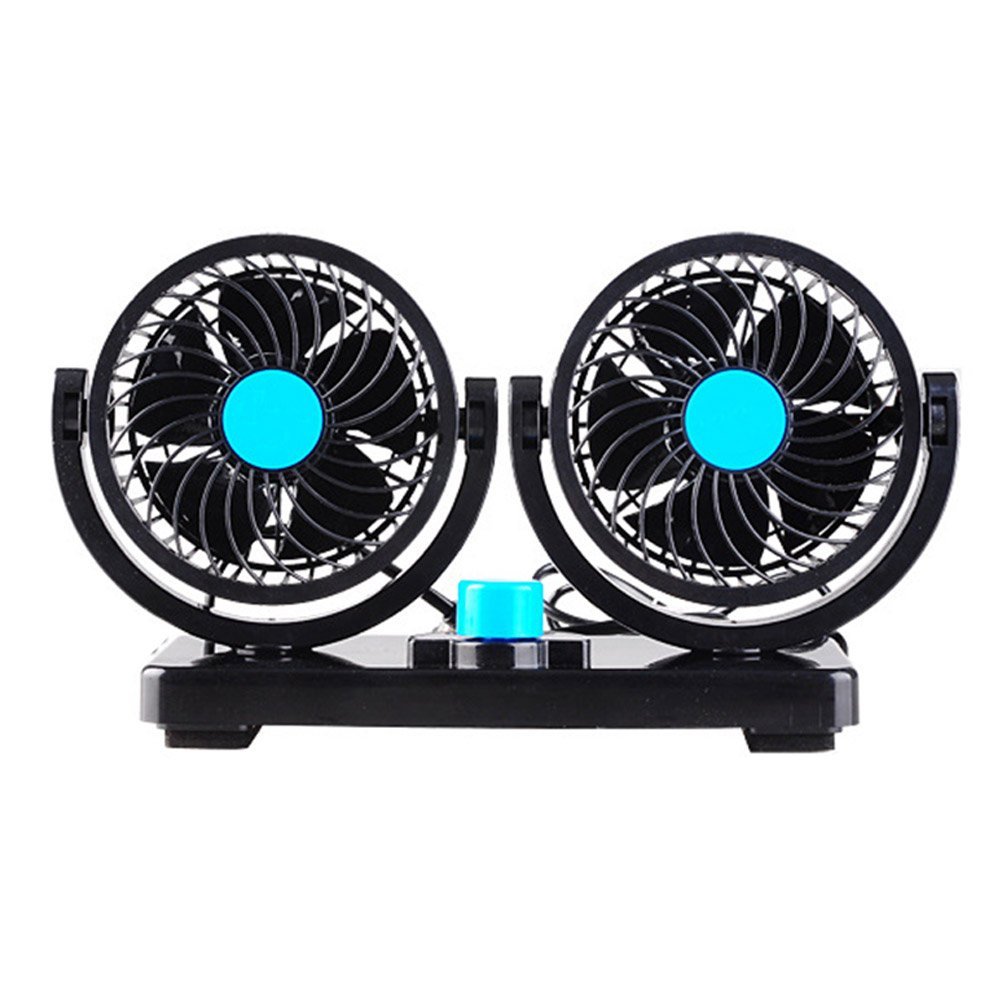 Auto Car Dual Head Electric 12V 360 Degree Rotation Adjustable Mini