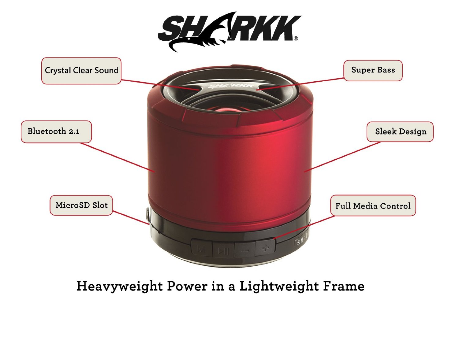 SHARKK® Bluetooth Speakers Mini Ultra Portable Speaker Alloy Steel