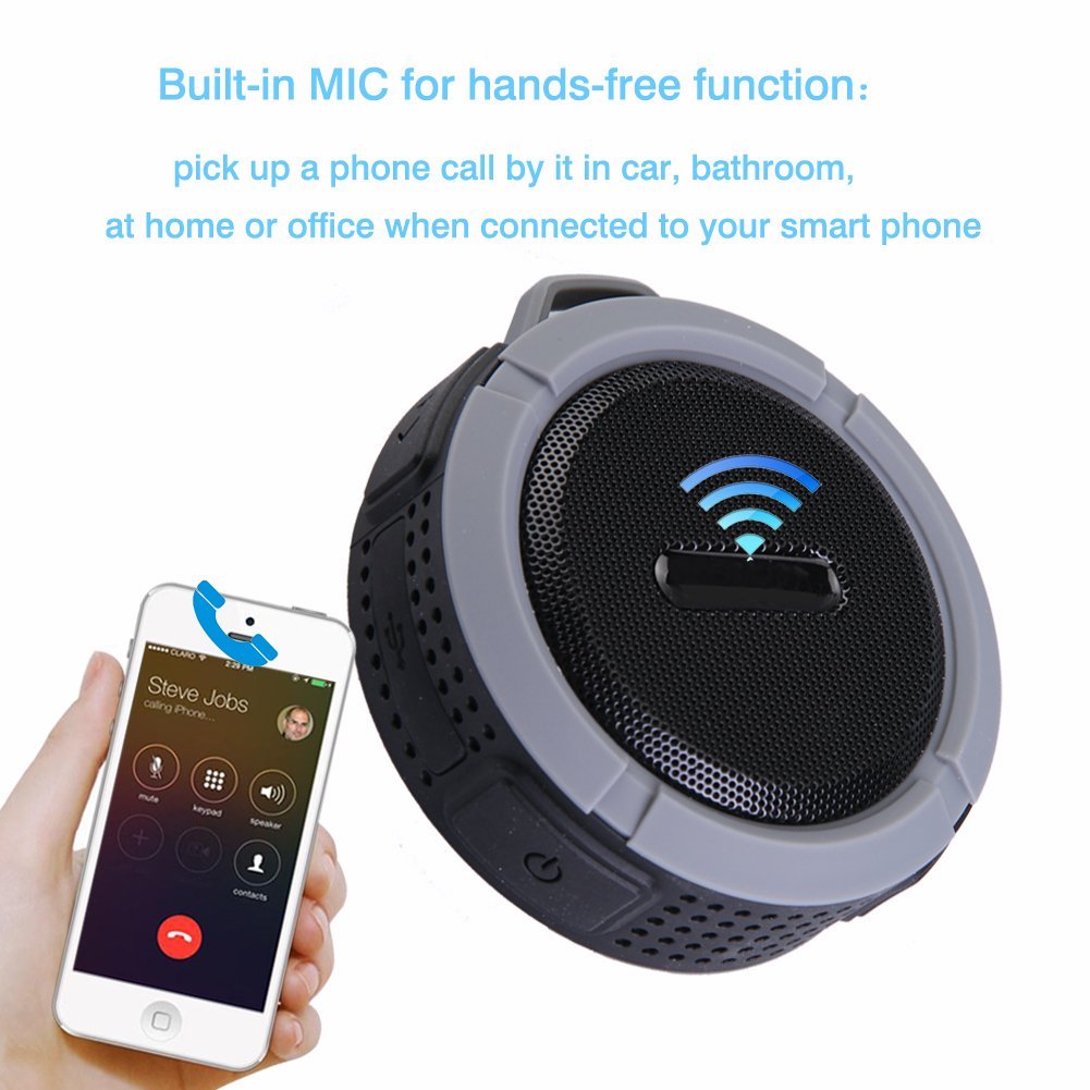 Waterproof Car Wireless Speaker Portable Mini Bluetooth Speaker Grey N5